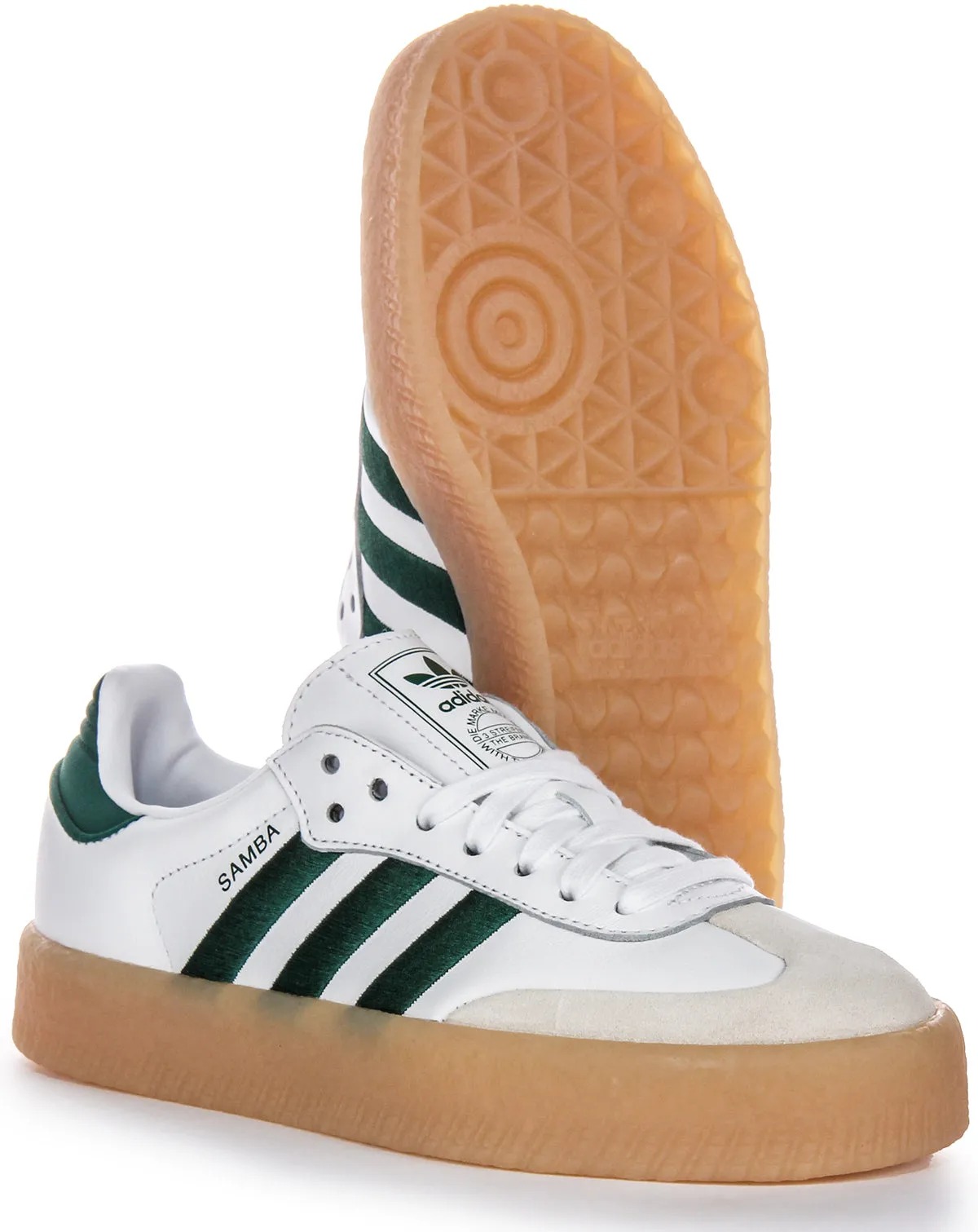 Adidas Sambae en blanc et vert pour femmes Chaussures Adidas