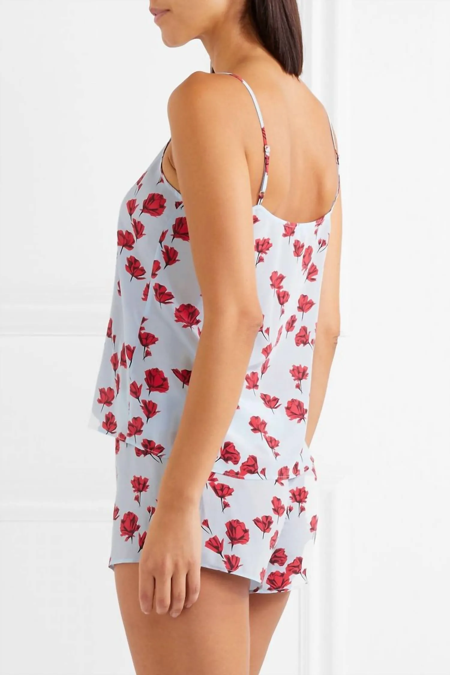Ensemble de pyjama en soie Alexy Floral à enfiler multicolore