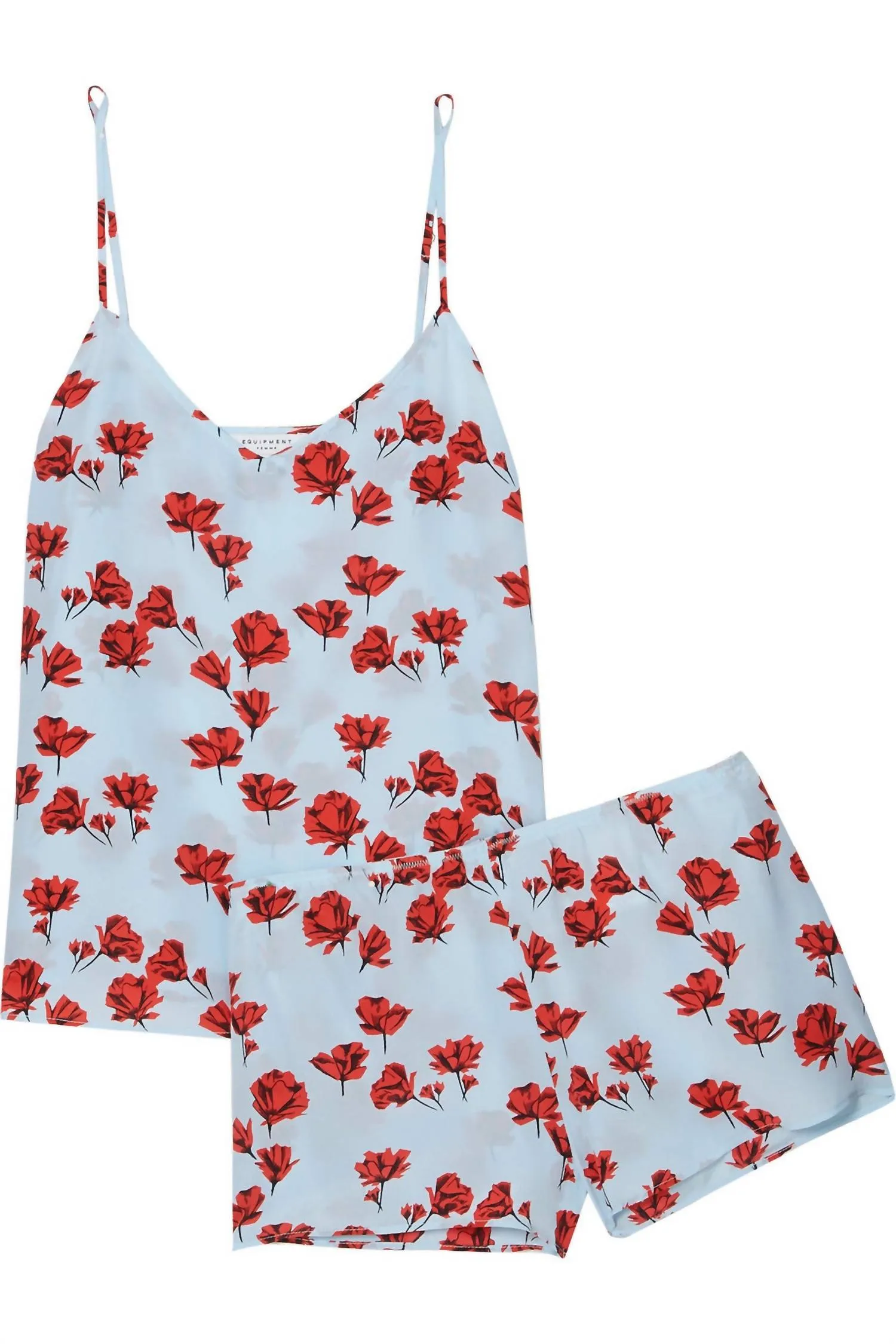 Ensemble de pyjama en soie Alexy Floral à enfiler multicolore