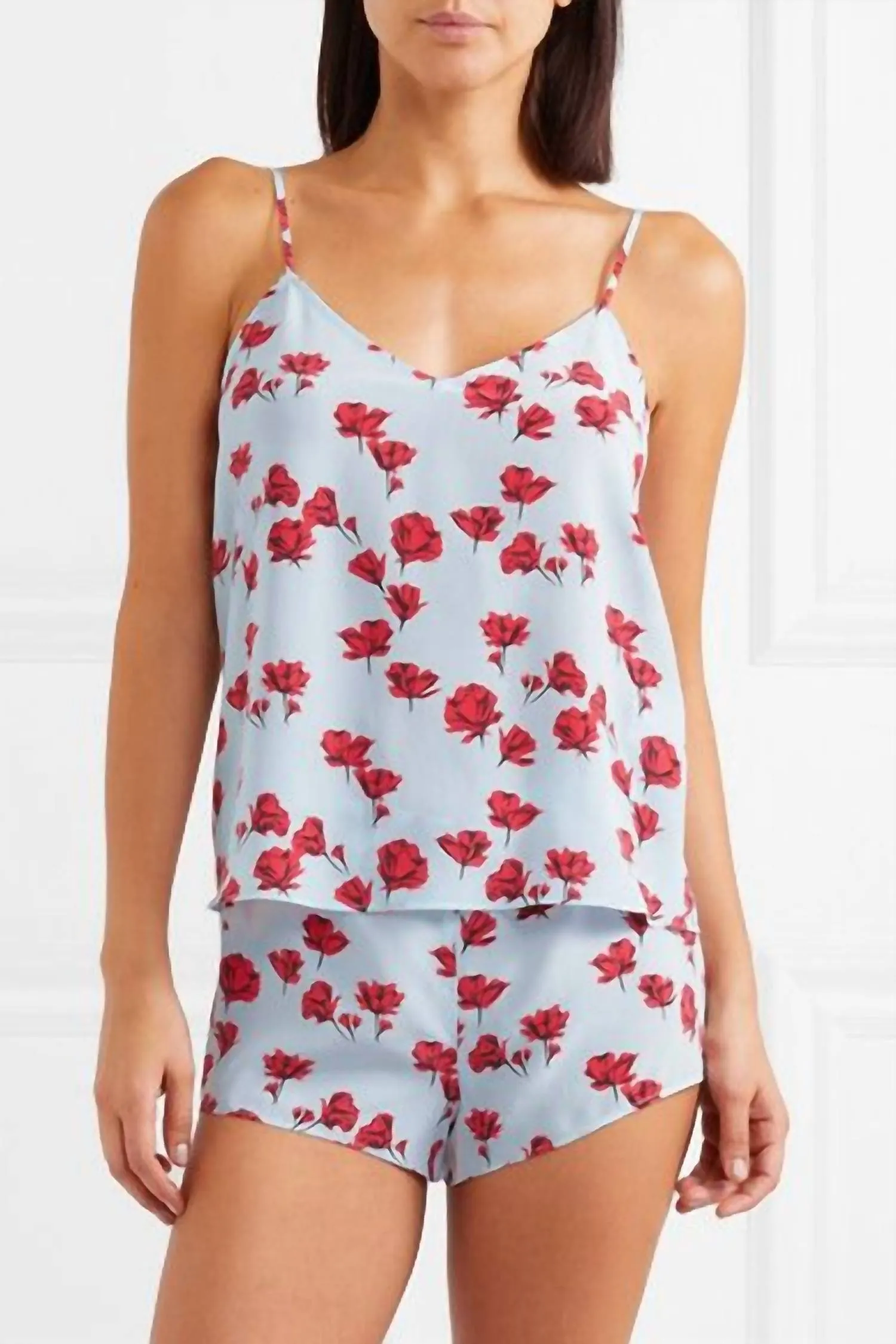 Ensemble de pyjama en soie Alexy Floral à enfiler multicolore
