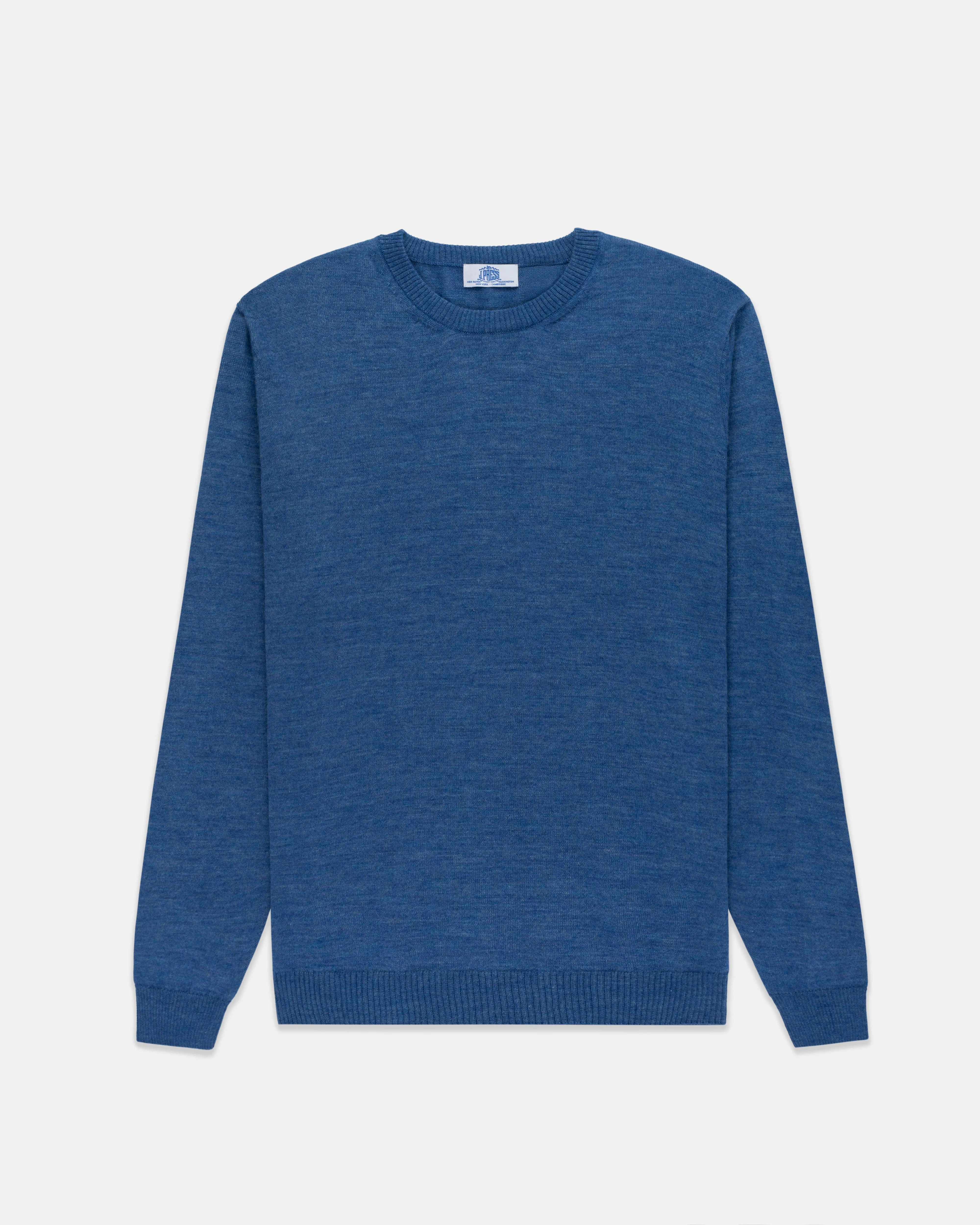 PULL-OVER EN ALPAGA ET SOIE - BLEU