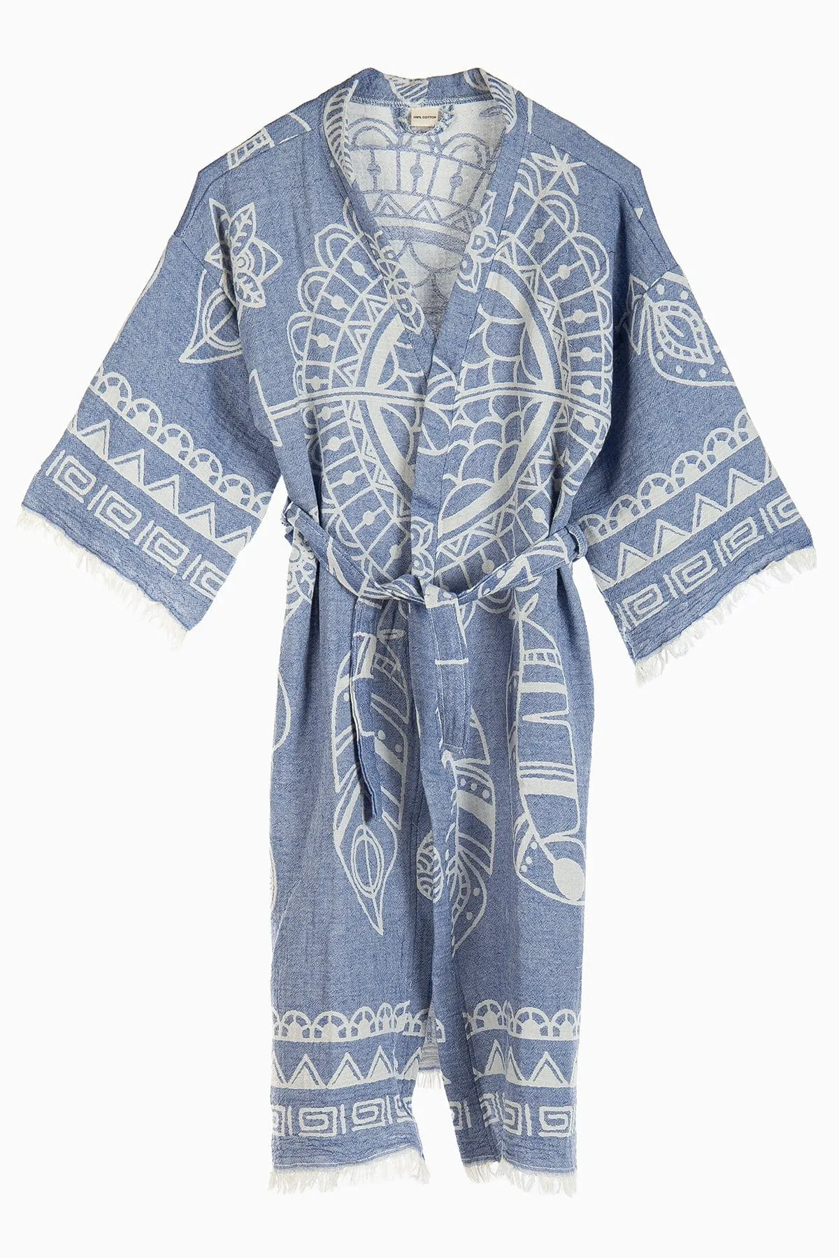 Aria Kimono en Coton Fait à la Main | Attrape-Rêves Bleu