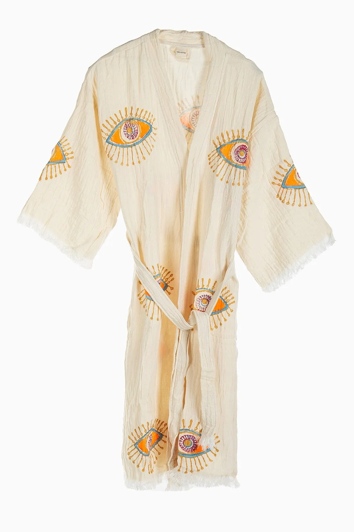 Kimono en Coton Fait Main Aria | Blanc Cassé