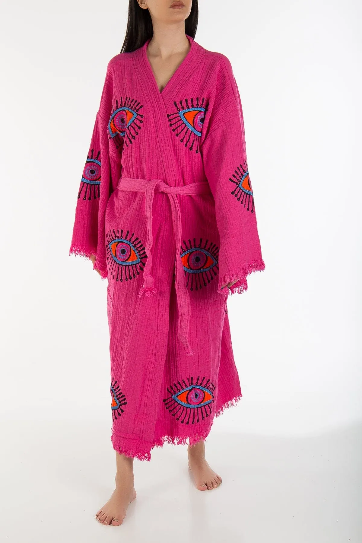 Kimono en coton fait main Aria | Rose