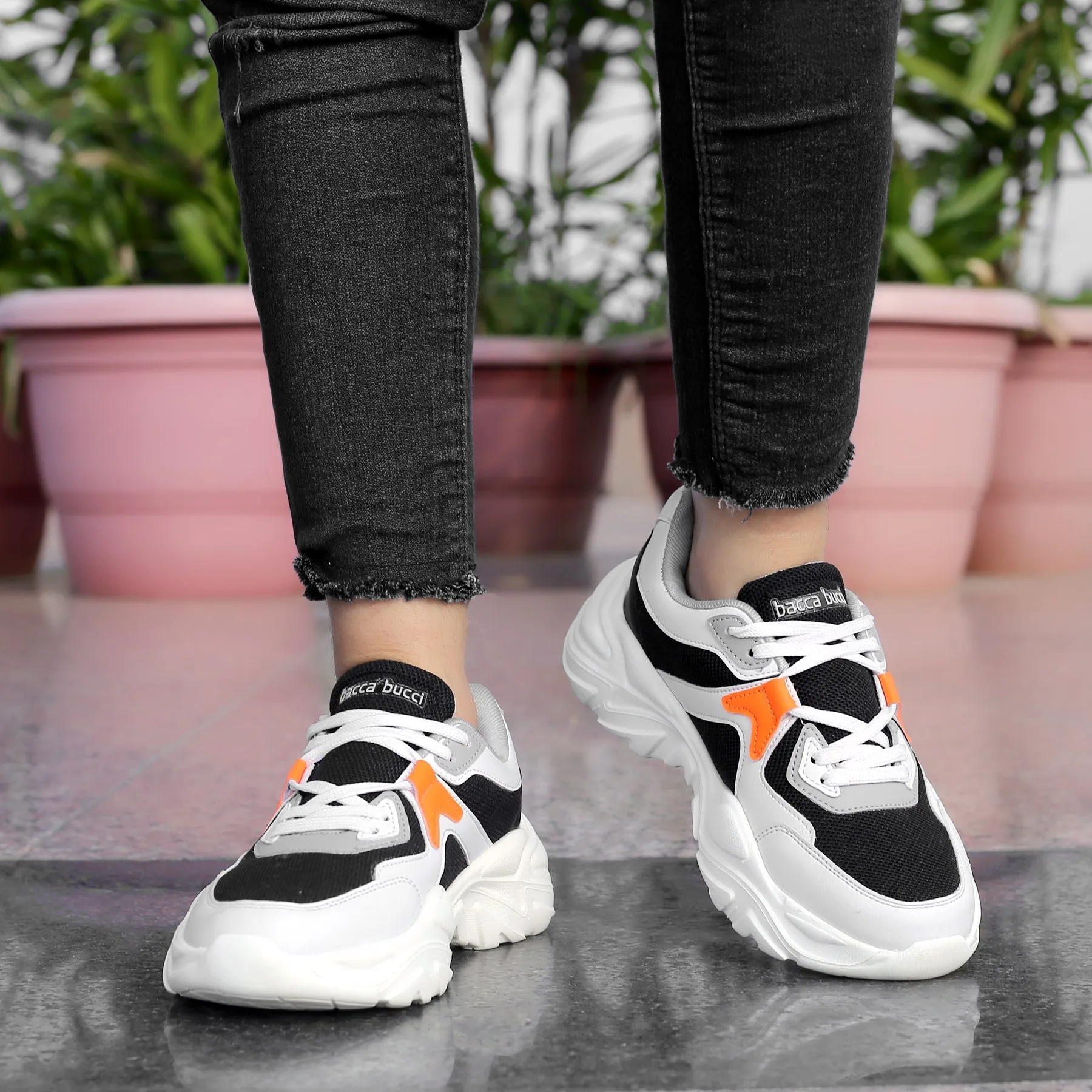 Bacca Bucci MARINE Sneakers Plateforme à Tige Basse pour Femme | Sneakers Épaisses StreetWear