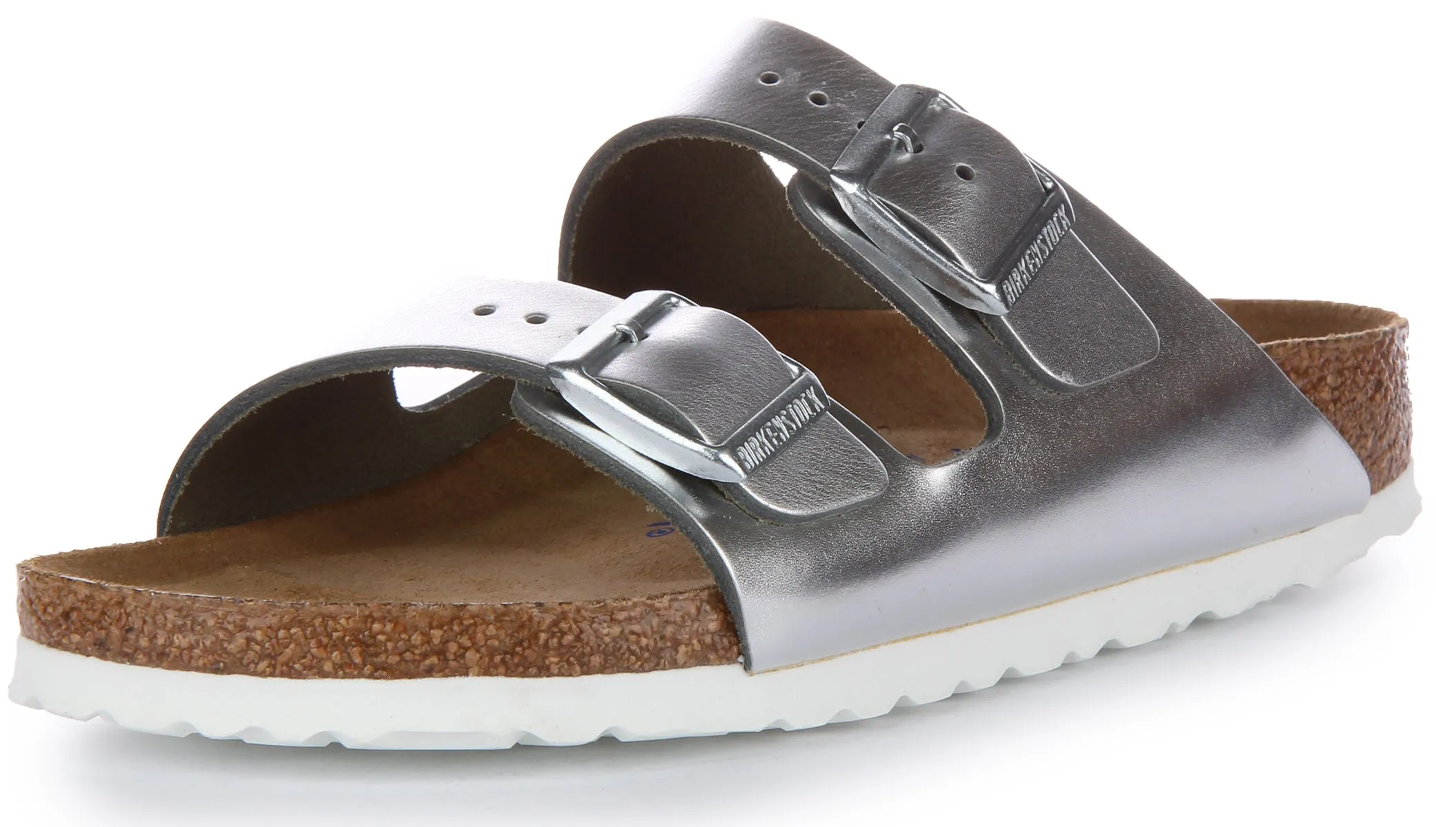 Birkenstock Arizona BS en argent | Chaussures à coupe étroite Birkenstock