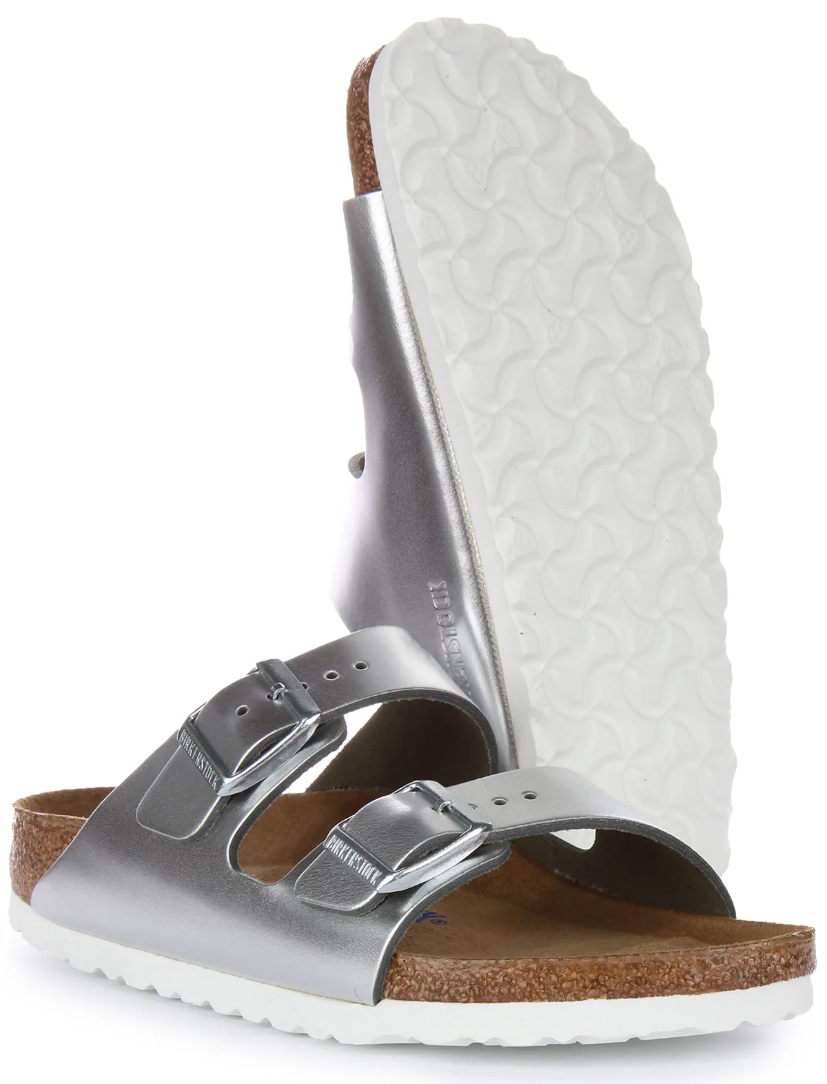 Birkenstock Arizona BS en argent | Chaussures à coupe étroite Birkenstock
