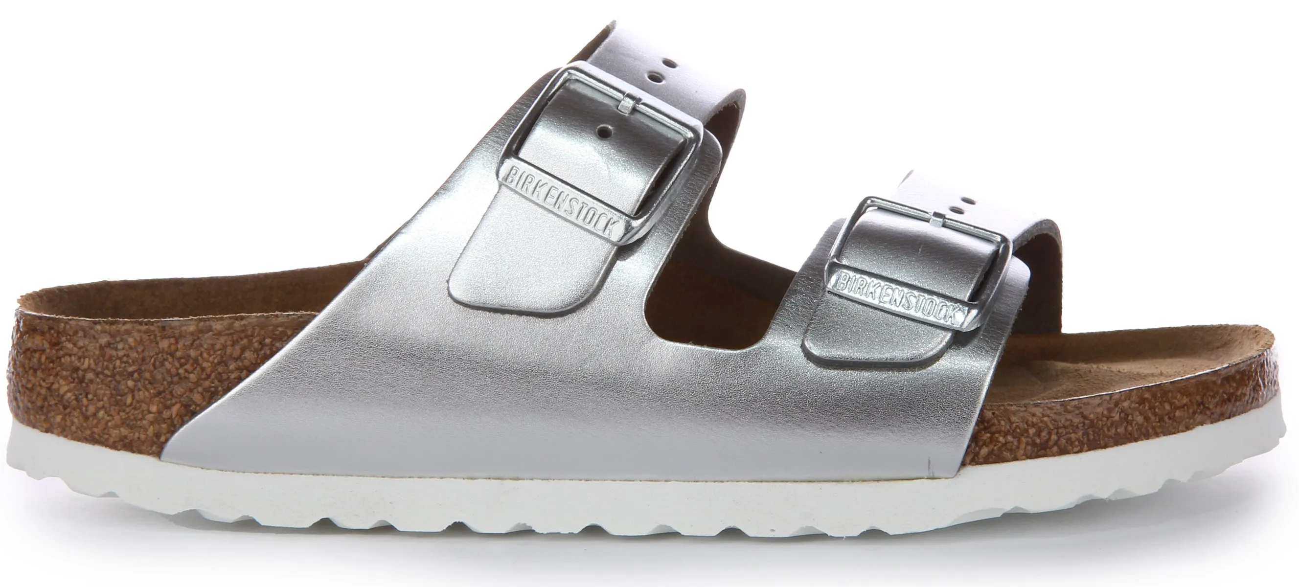 Birkenstock Arizona BS en argent | Chaussures à coupe étroite Birkenstock