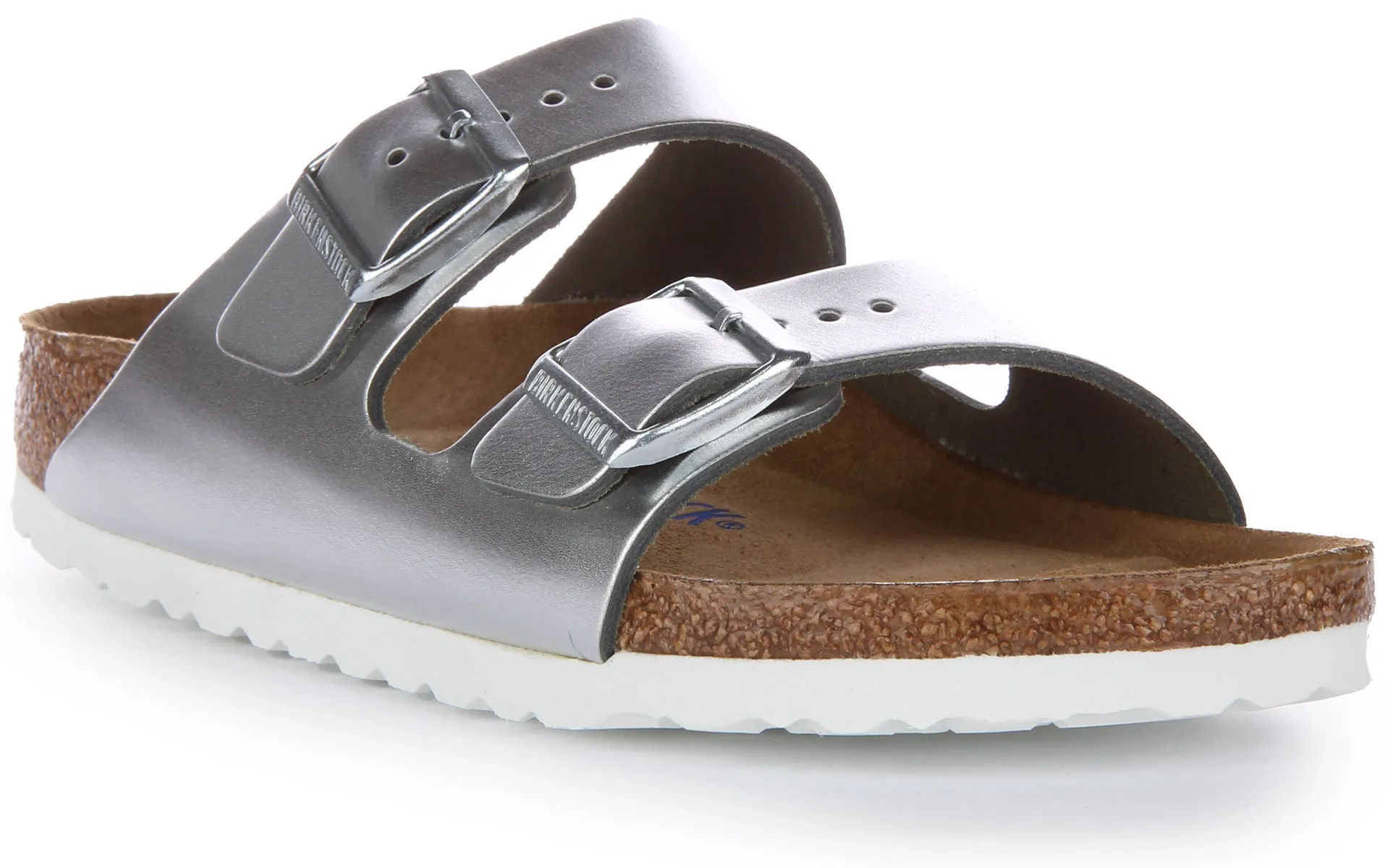 Birkenstock Arizona BS en argent | Chaussures à coupe étroite Birkenstock