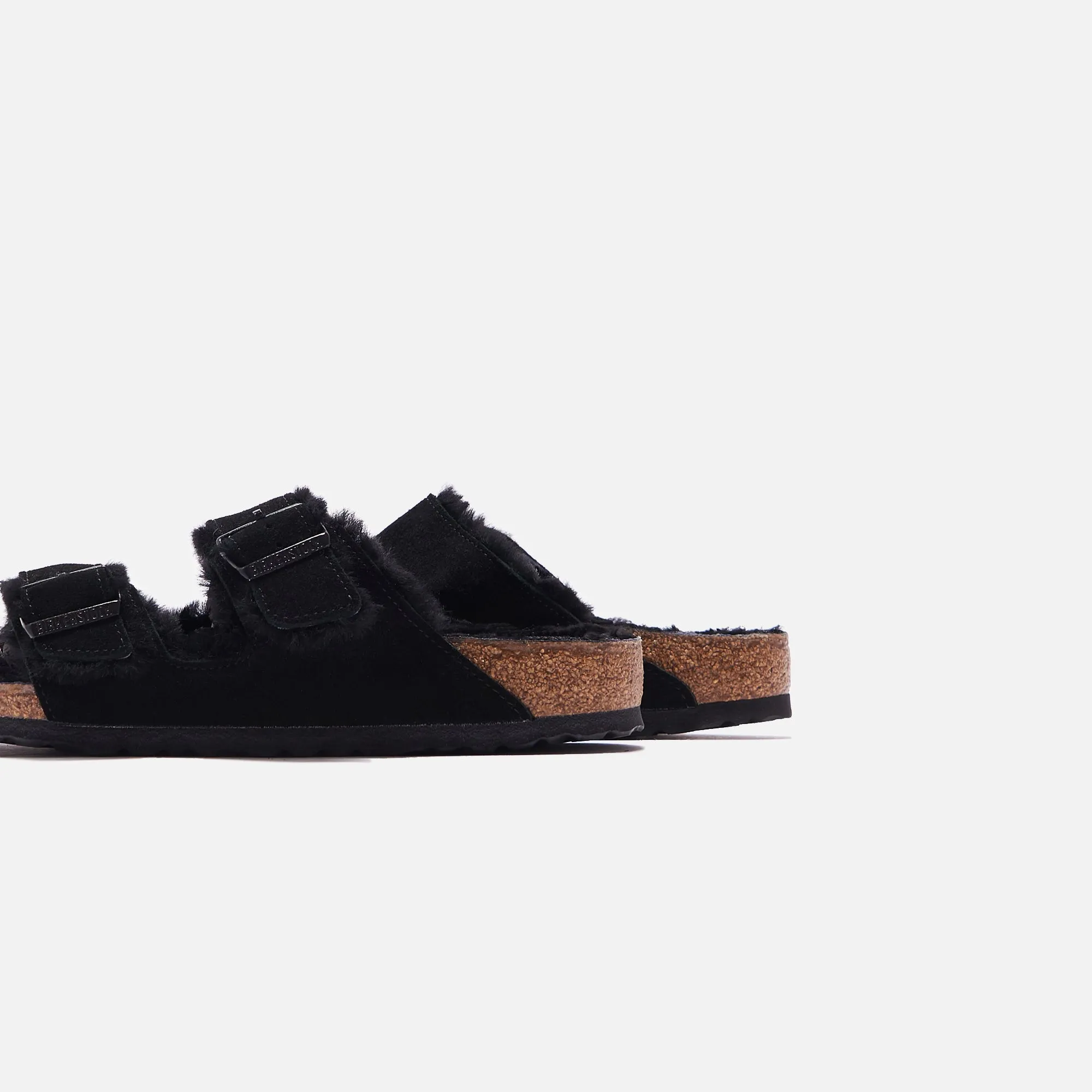 Birkenstock Arizona en fourrure - Chaussures Birkenstock noires