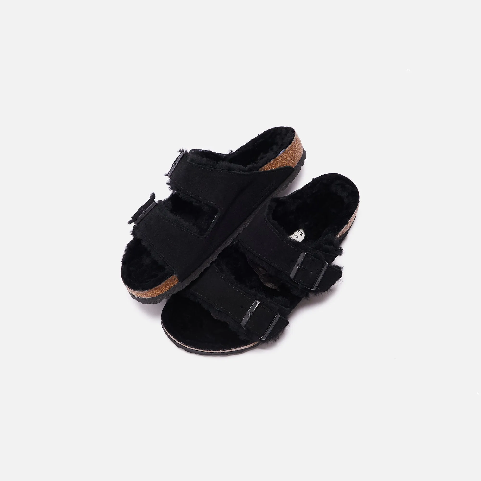 Birkenstock Arizona en fourrure - Chaussures Birkenstock noires