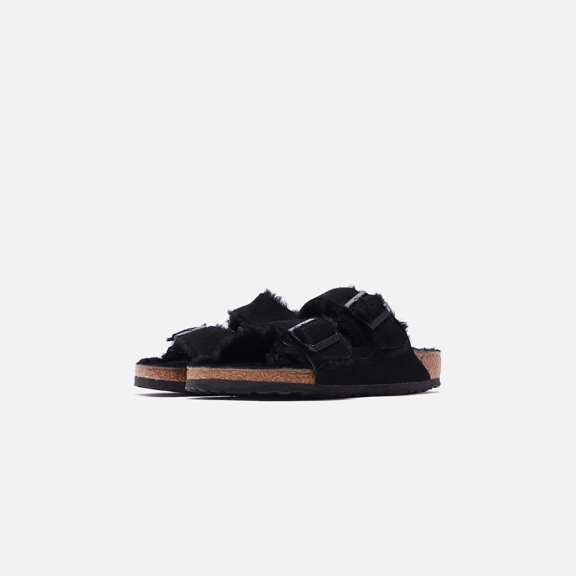 Birkenstock Arizona en fourrure - Chaussures Birkenstock noires