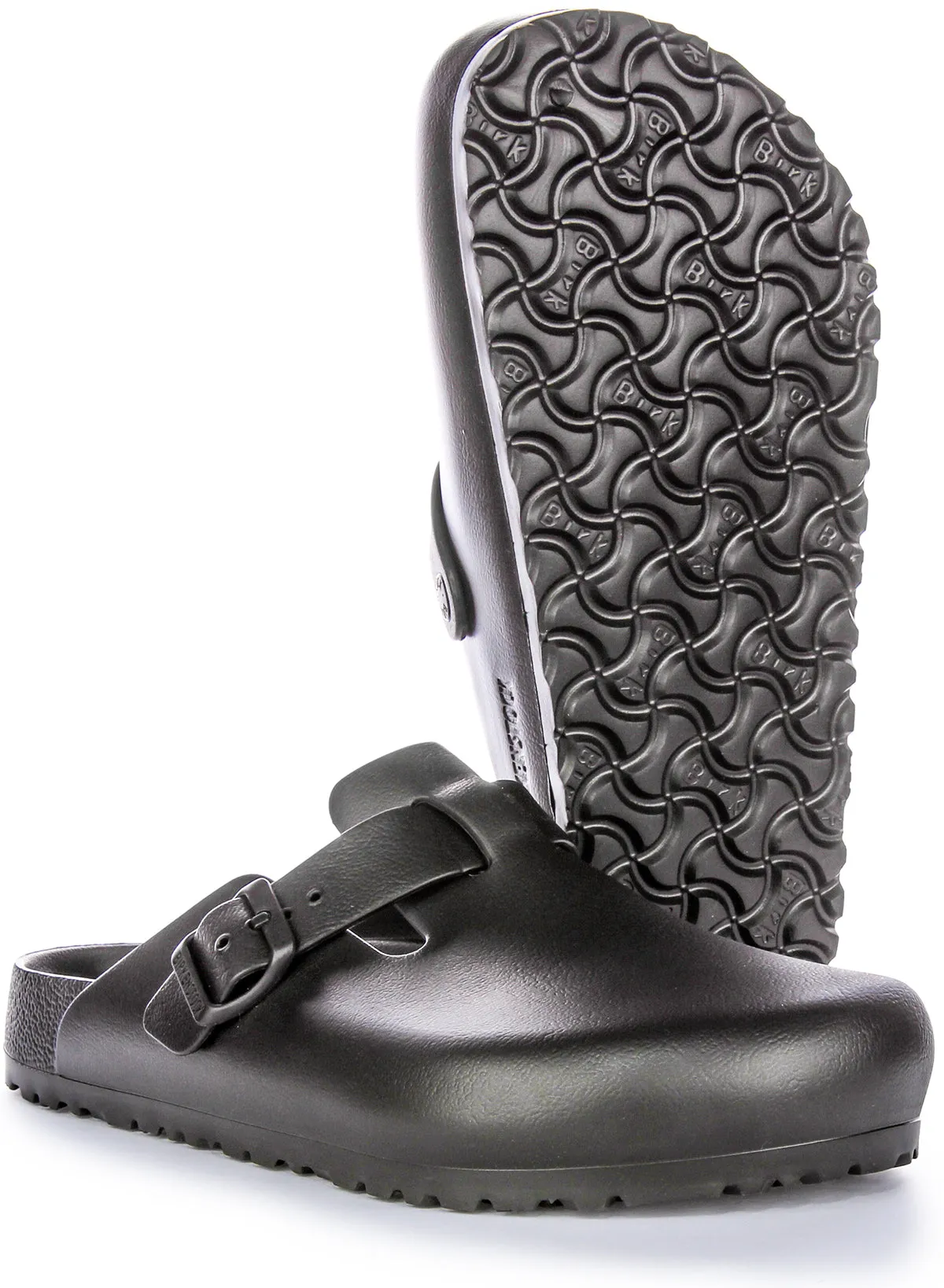 Birkenstock Boston Eva en noir | Chaussures à ajustement régulier Birkenstock
