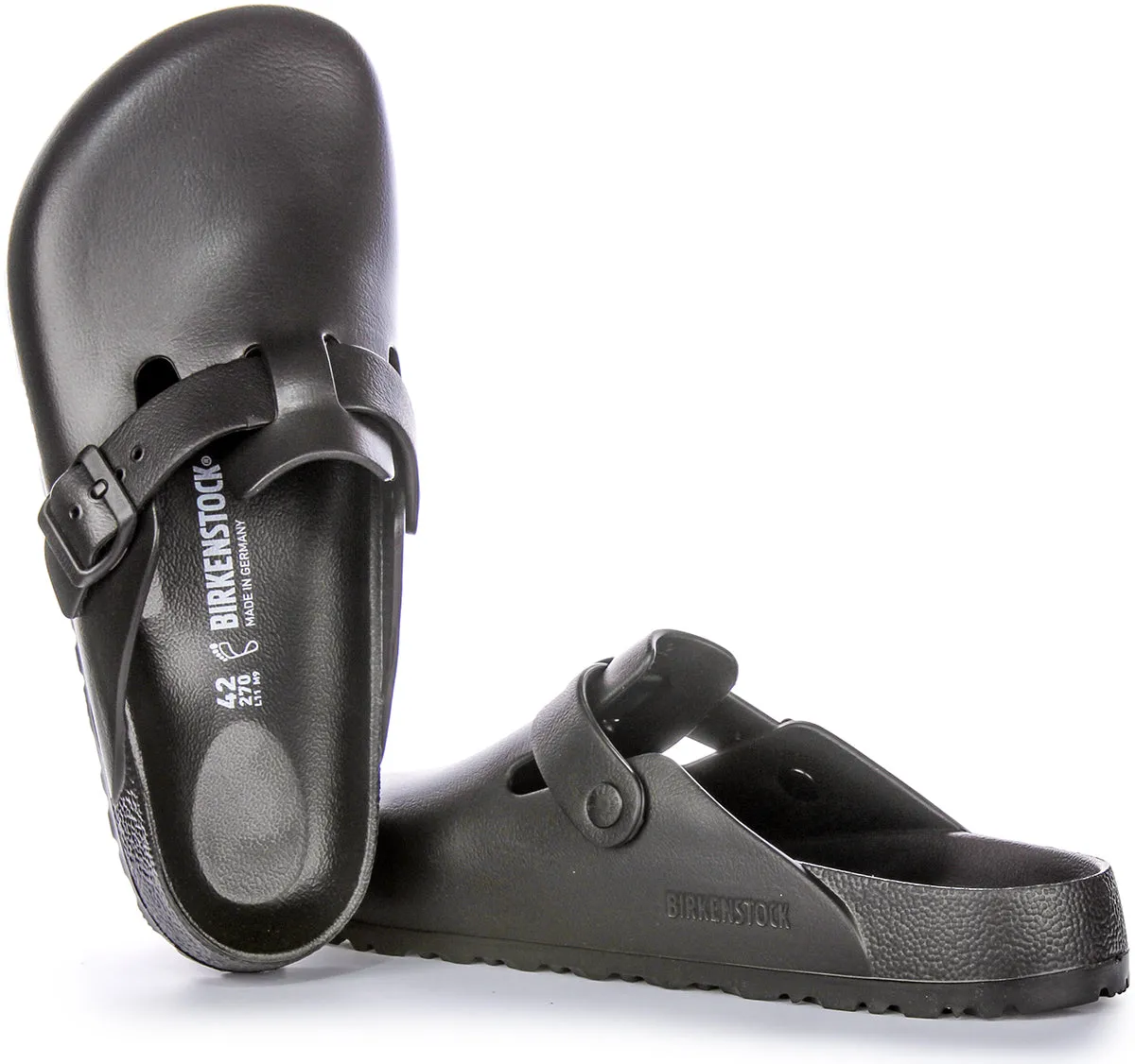 Birkenstock Boston Eva en noir | Chaussures à ajustement régulier Birkenstock