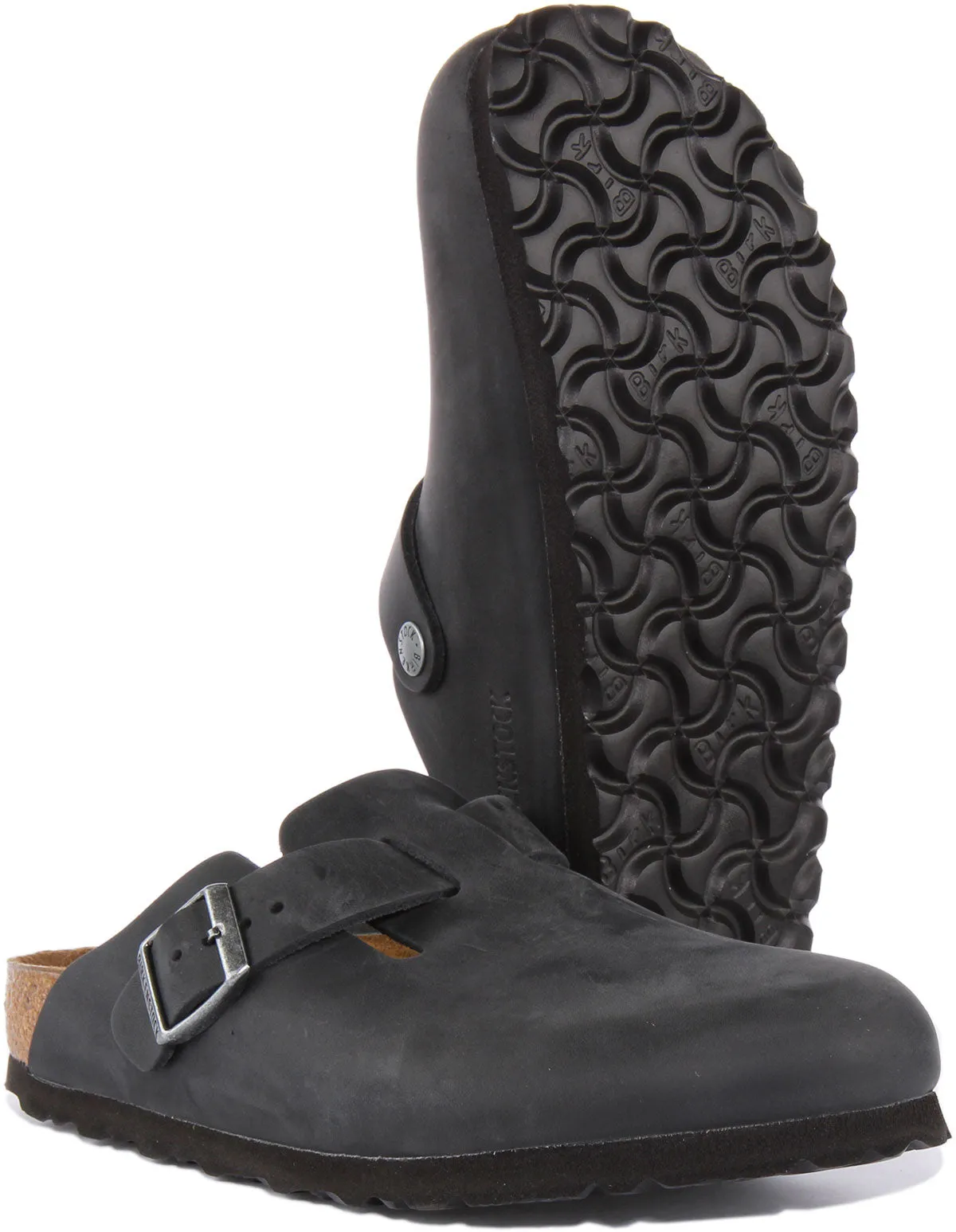 Birkenstock Boston NL en cuir noir | Chaussures à coupe étroite Birkenstock