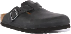 Birkenstock Boston NL In Black Leather | Narrow Fit Shoes Birkenstock