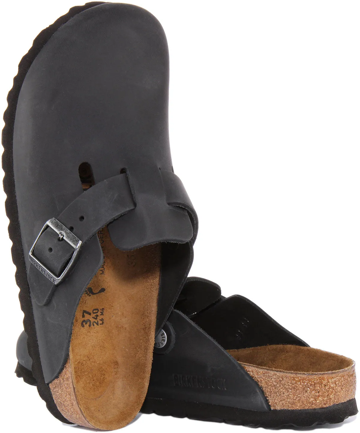 Birkenstock Boston NL en cuir noir | Chaussures à coupe étroite Birkenstock