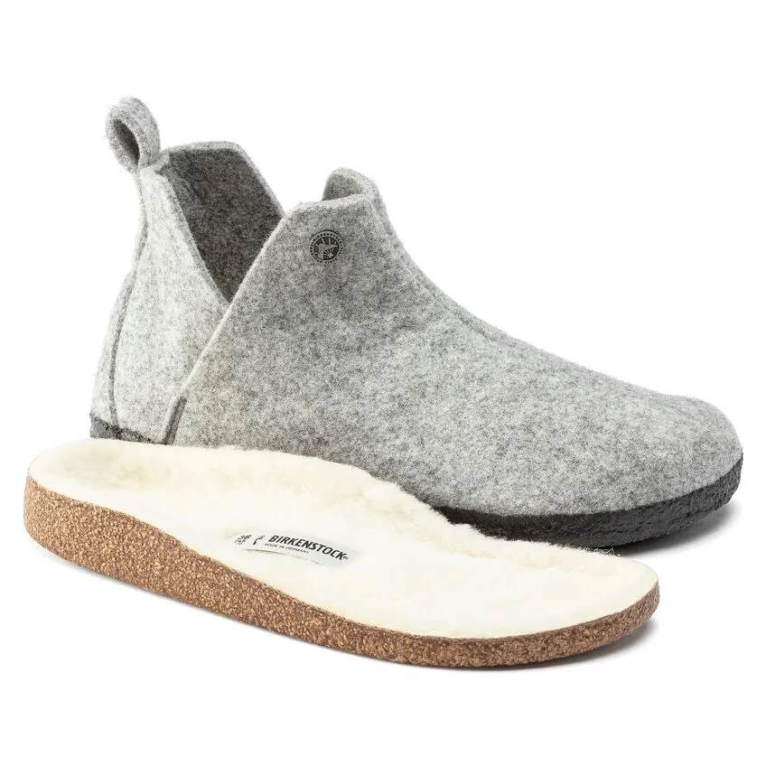 Birkenstock Chaussures Andermatt Laine/Doublure en peau de mouton Gris clair