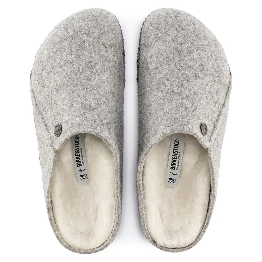 Birkenstock Chaussures Femmes Zermatt Laine/Doublure en Mouton Gris Clair