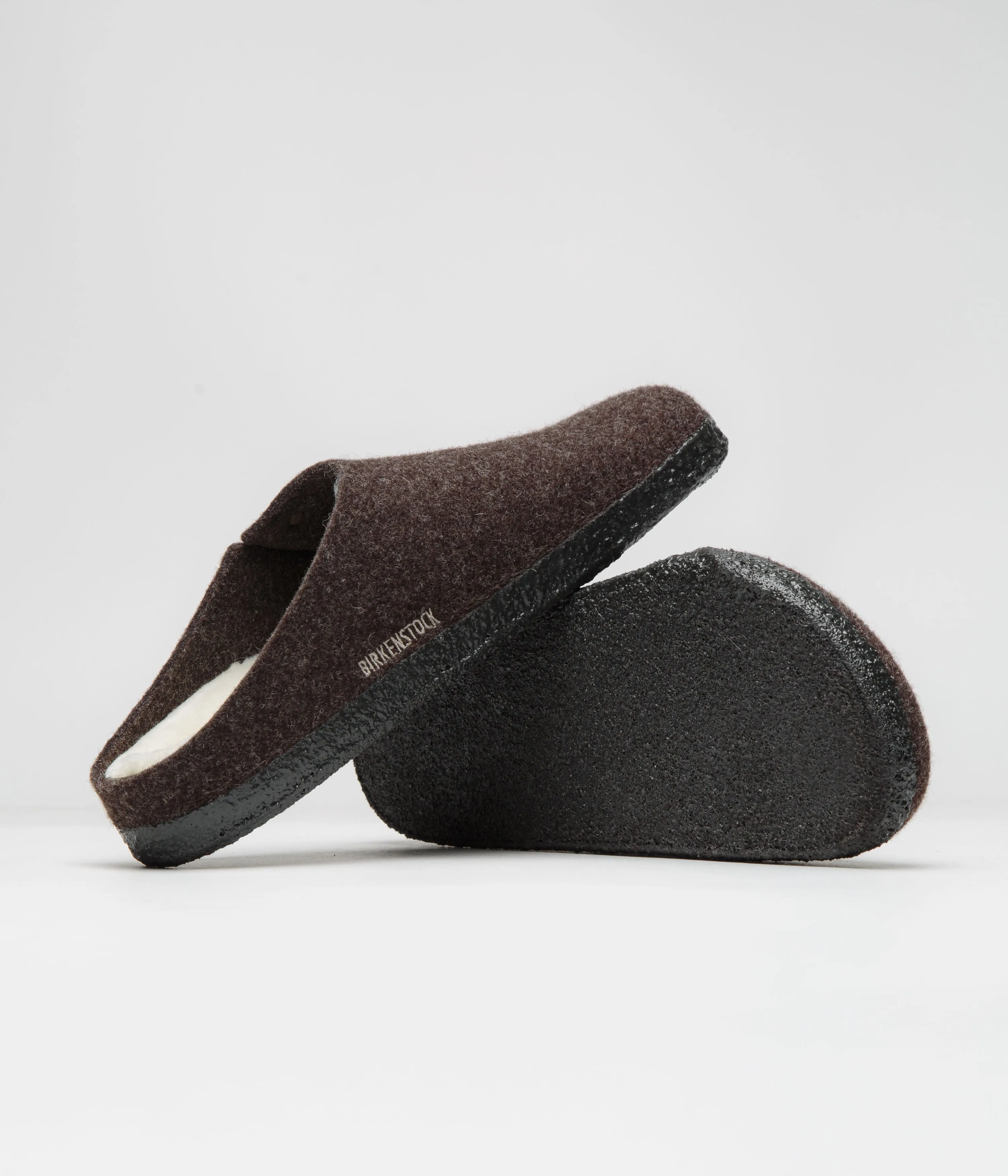Chaussons Birkenstock Zermatt en feutre avec doublure en shearling - Chaussures Birkenstock Mocha