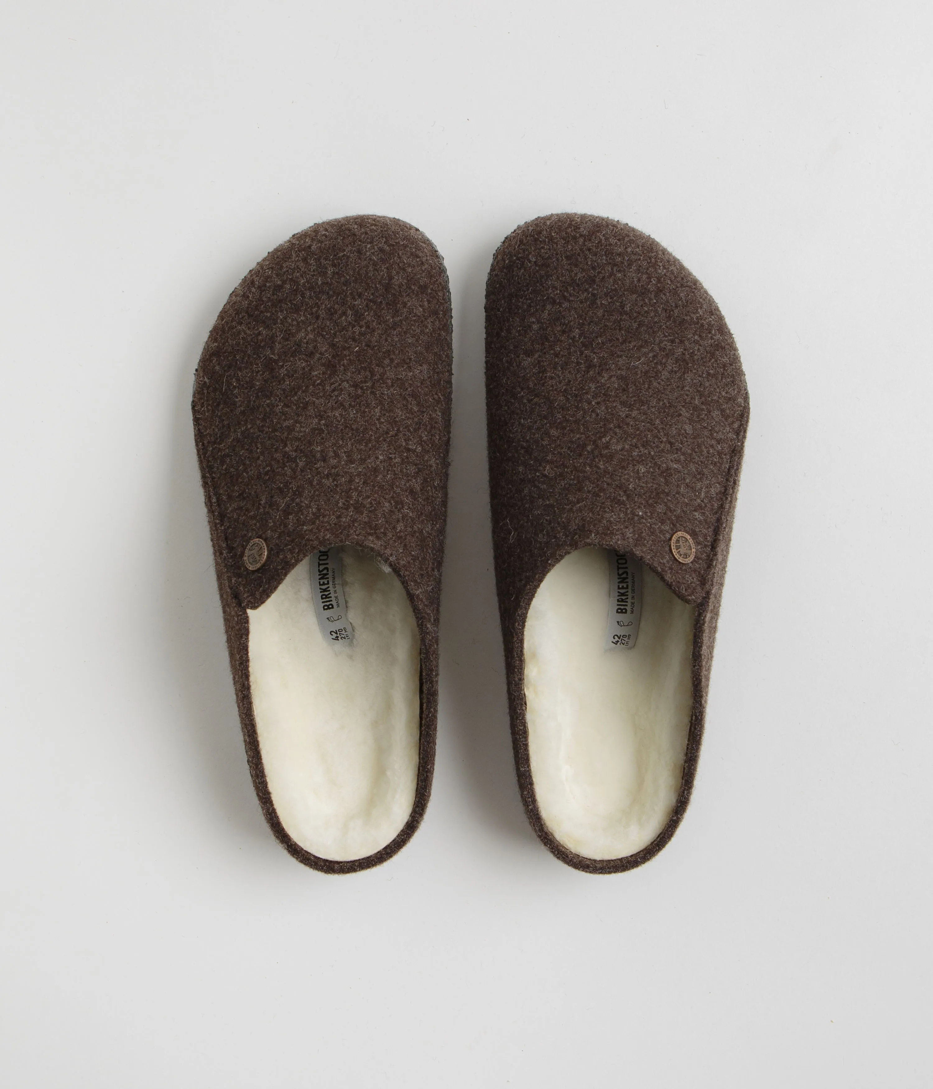 Chaussons Birkenstock Zermatt en feutre doublé de shearling - Chaussures Birkenstock Mocha