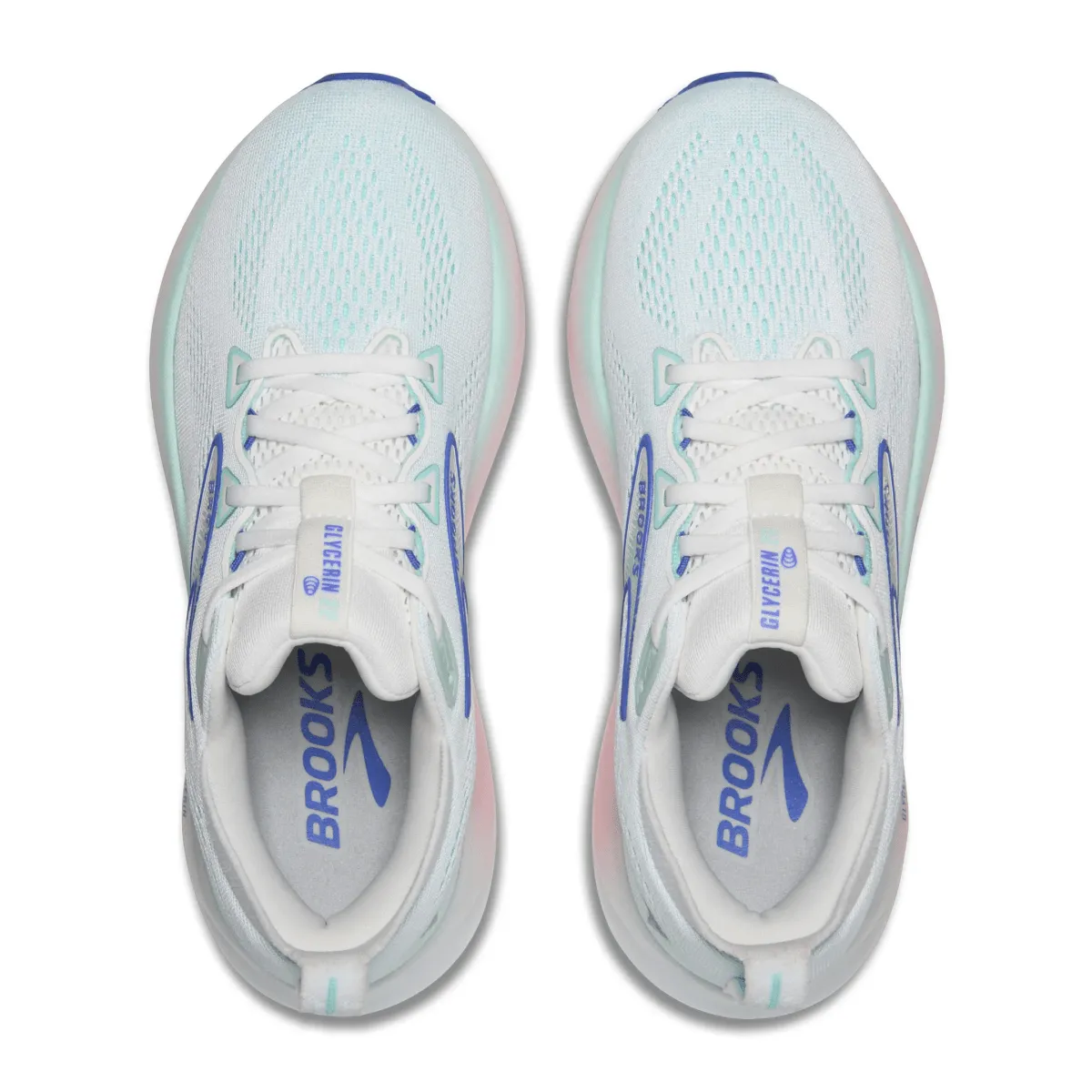 Brooks Women's Glycerine 22 Blanc/Coquille de Patelle/Bleu Amparo