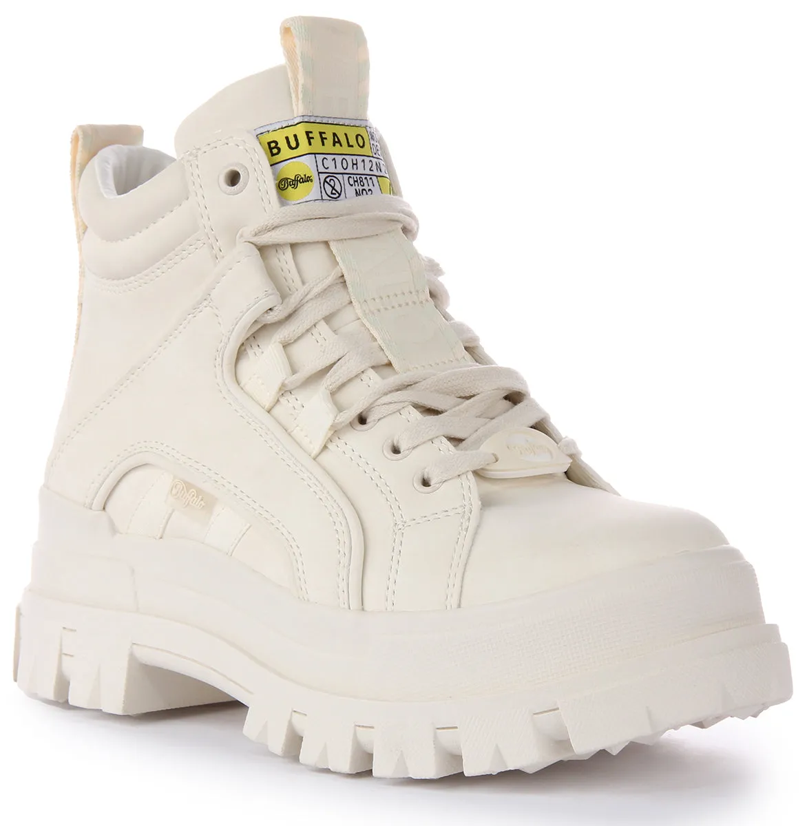 Buffalo Aspha Nc Mid En Off White Pour Femme Chaussures Buffalo
