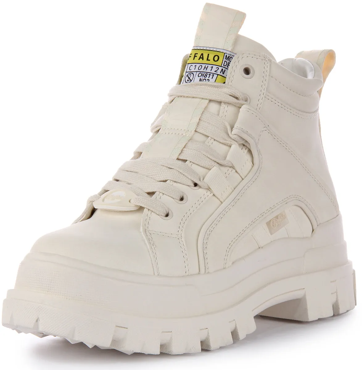 Buffalo Aspha Nc Mid En Off White Pour Femme Chaussures Buffalo