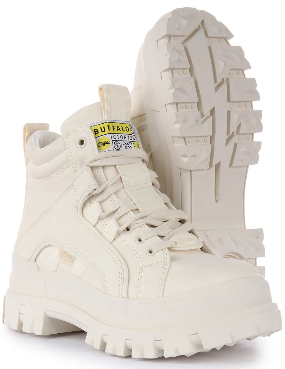 Buffalo Aspha Nc Mid En Off White Pour Femme Chaussures Buffalo