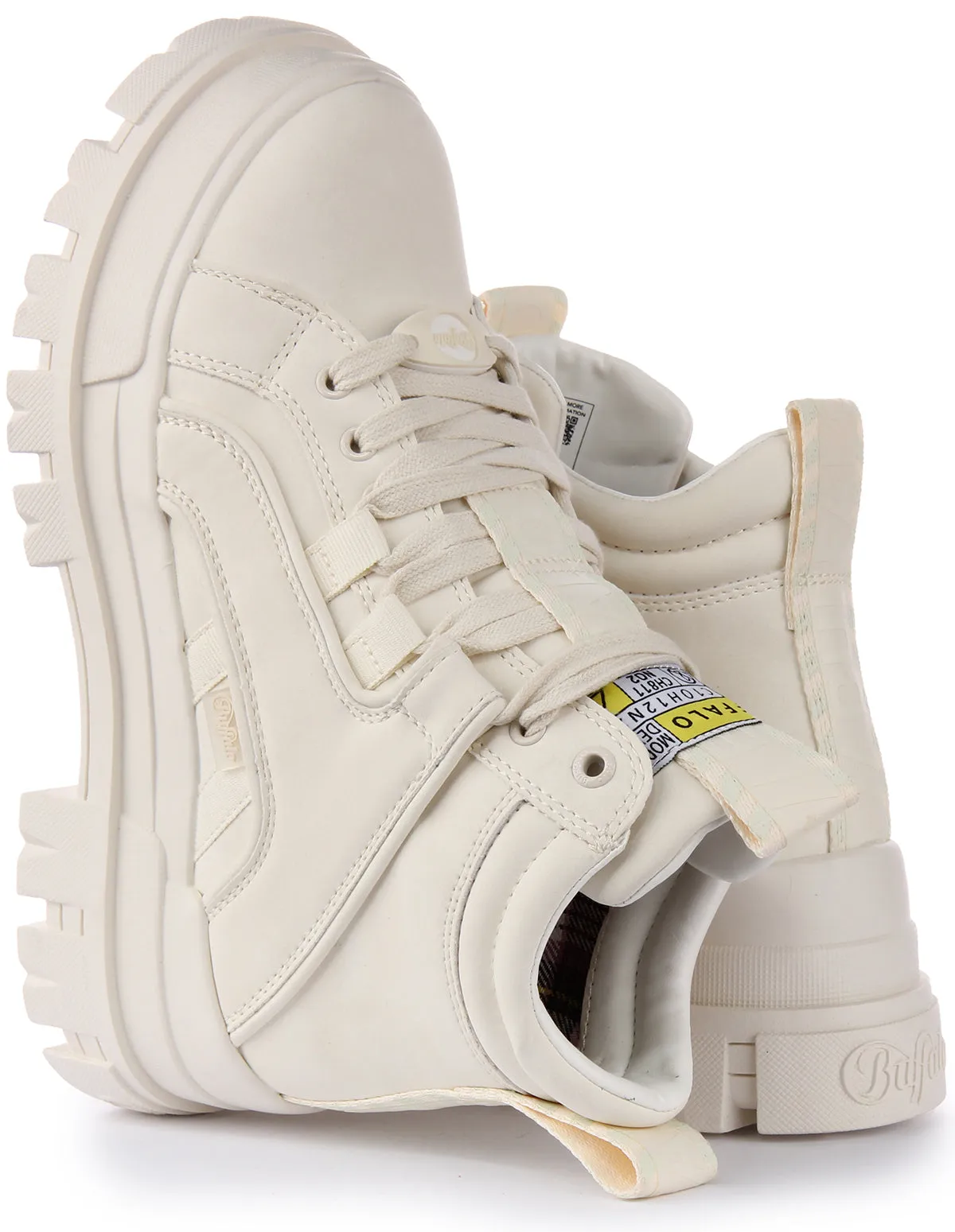 Buffalo Aspha Nc Mid En Off White Pour Femme Chaussures Buffalo