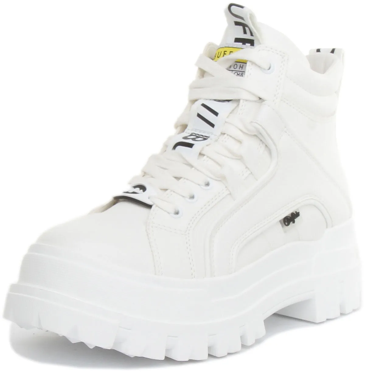 Buffalo Aspha NC Mid En Blanc Pour Femme Chaussures Buffalo