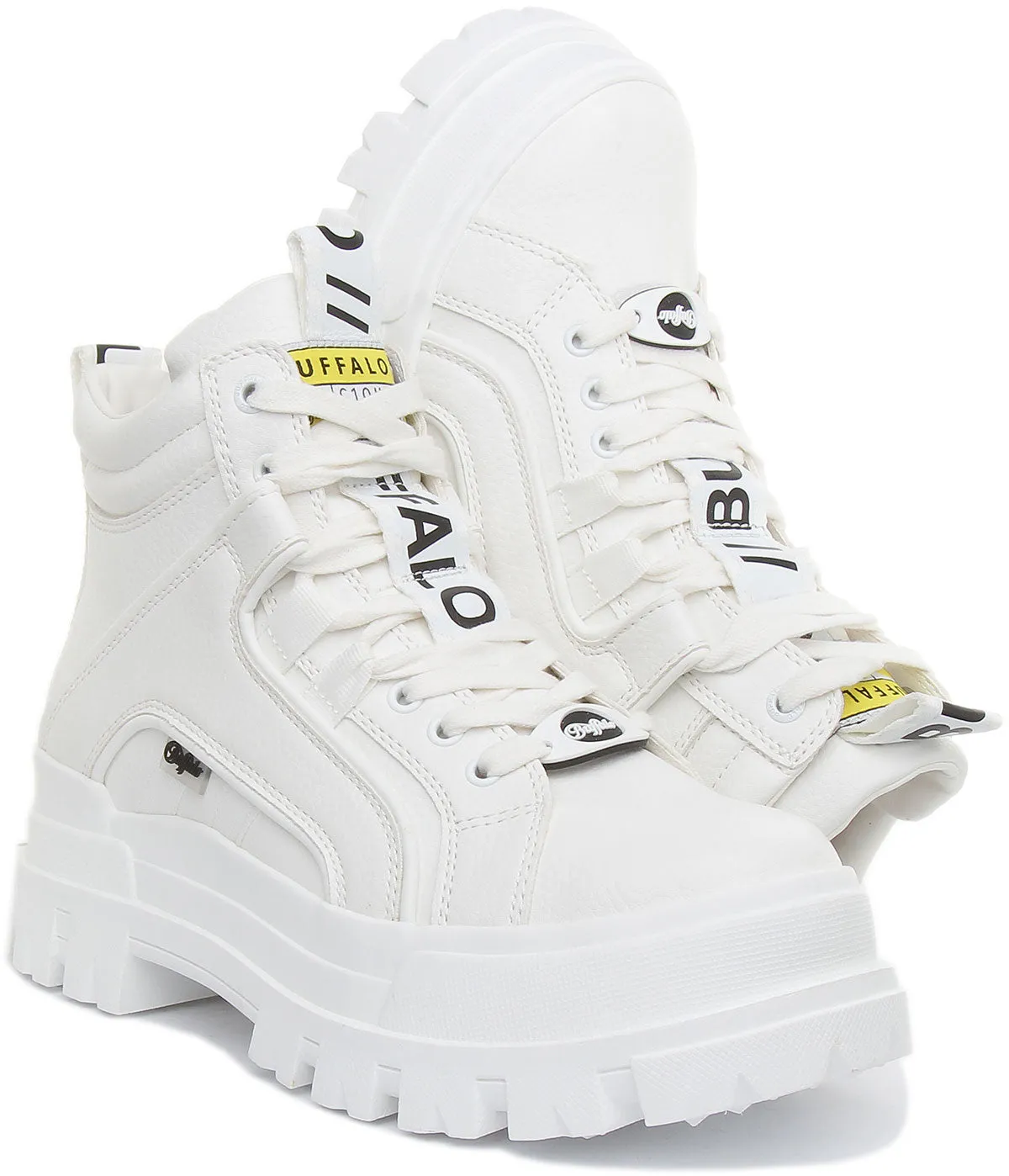 Buffalo Aspha NC Mid En Blanc Pour Femme Chaussures Buffalo
