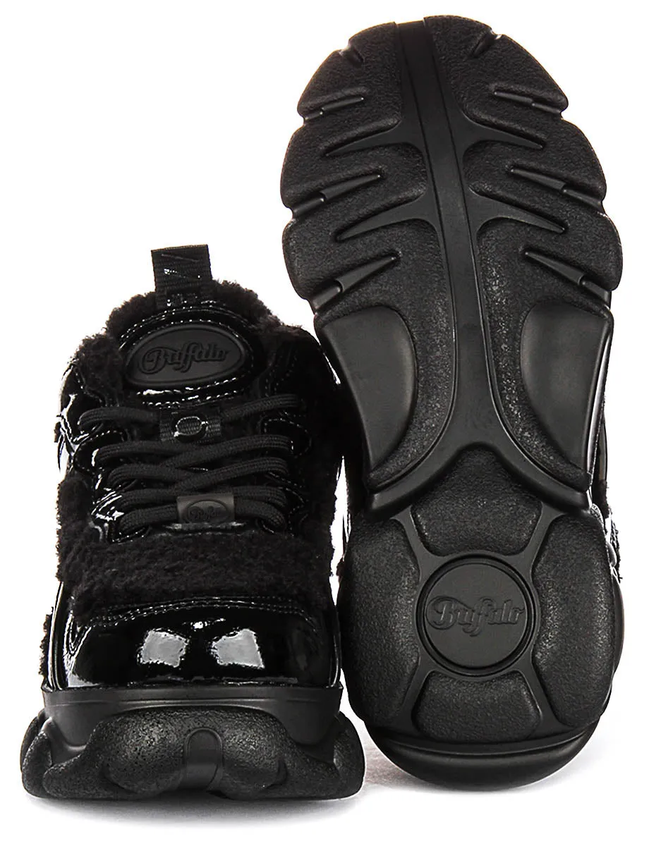 Buffalo Cld Chai Chaud En Noir Laqué Pour Femme Chaussures Buffalo