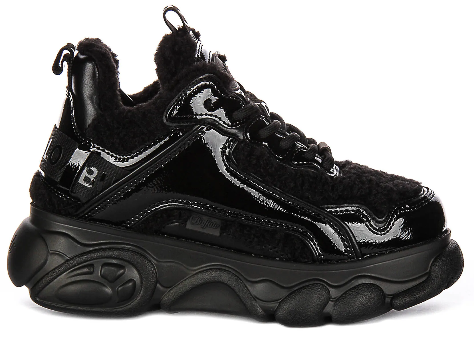 Buffalo Cld Chai Chaud En Noir Laqué Pour Femme Chaussures Buffalo