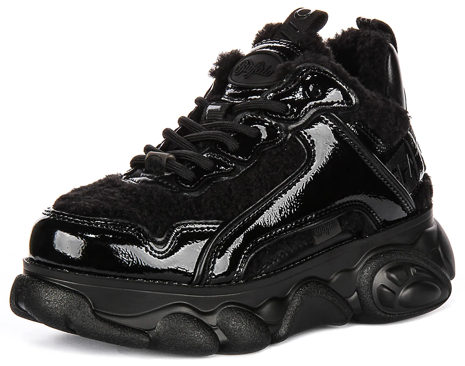 Buffalo Cld Chai Chaud En Noir Laqué Pour Femme Chaussures Buffalo