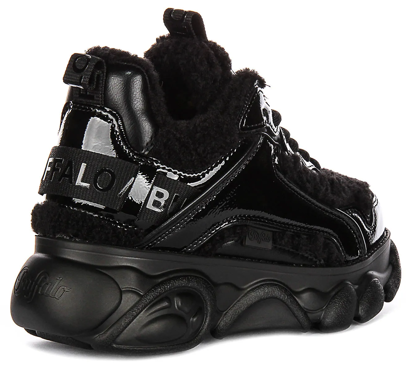 Buffalo Cld Chai Chaud En Noir Laqué Pour Femme Chaussures Buffalo