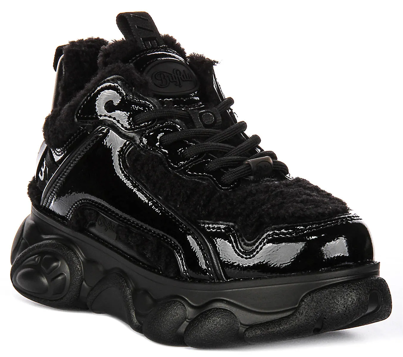 Buffalo Cld Chai Chaud En Noir Laqué Pour Femme Chaussures Buffalo