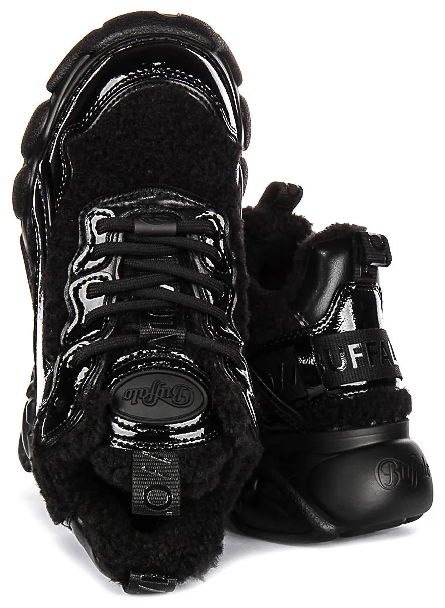 Buffalo Cld Chai Chaud En Noir Laqué Pour Femme Chaussures Buffalo