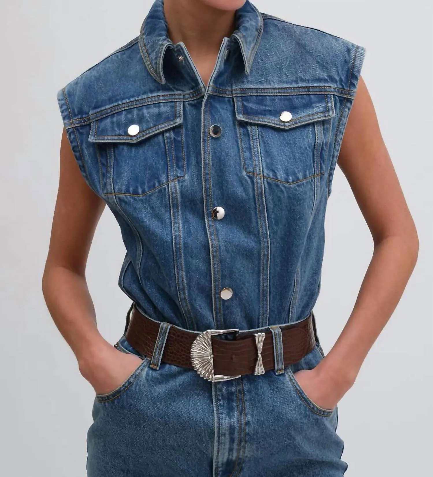 Combinaison Carlyle en jean bleu délavé