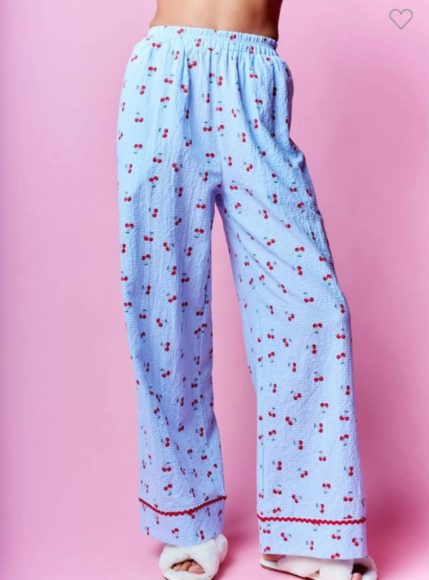 Ensemble Pyjama Cœur de Cerise en Bleu