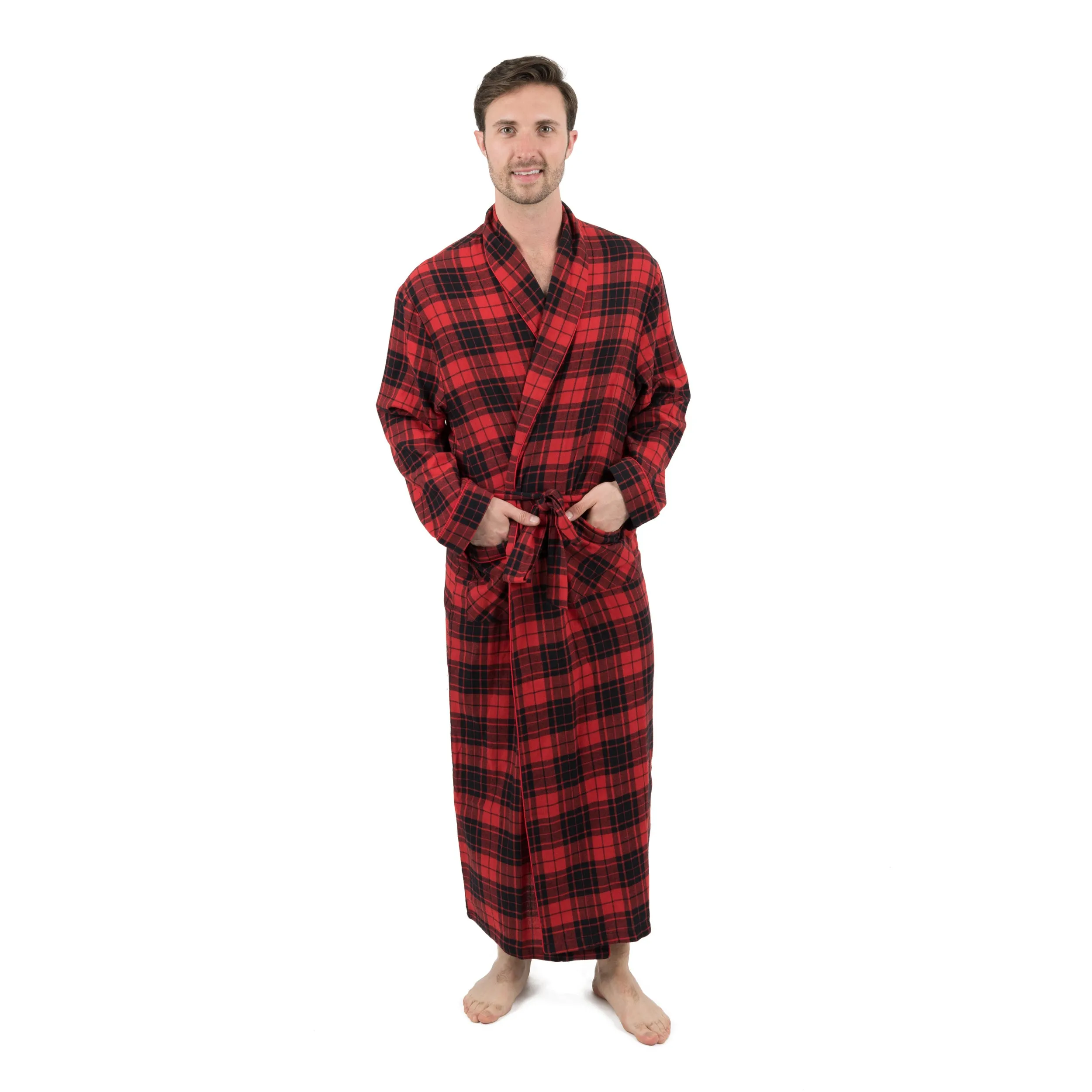 Robe en flanelle pour hommes à carreaux de Noël