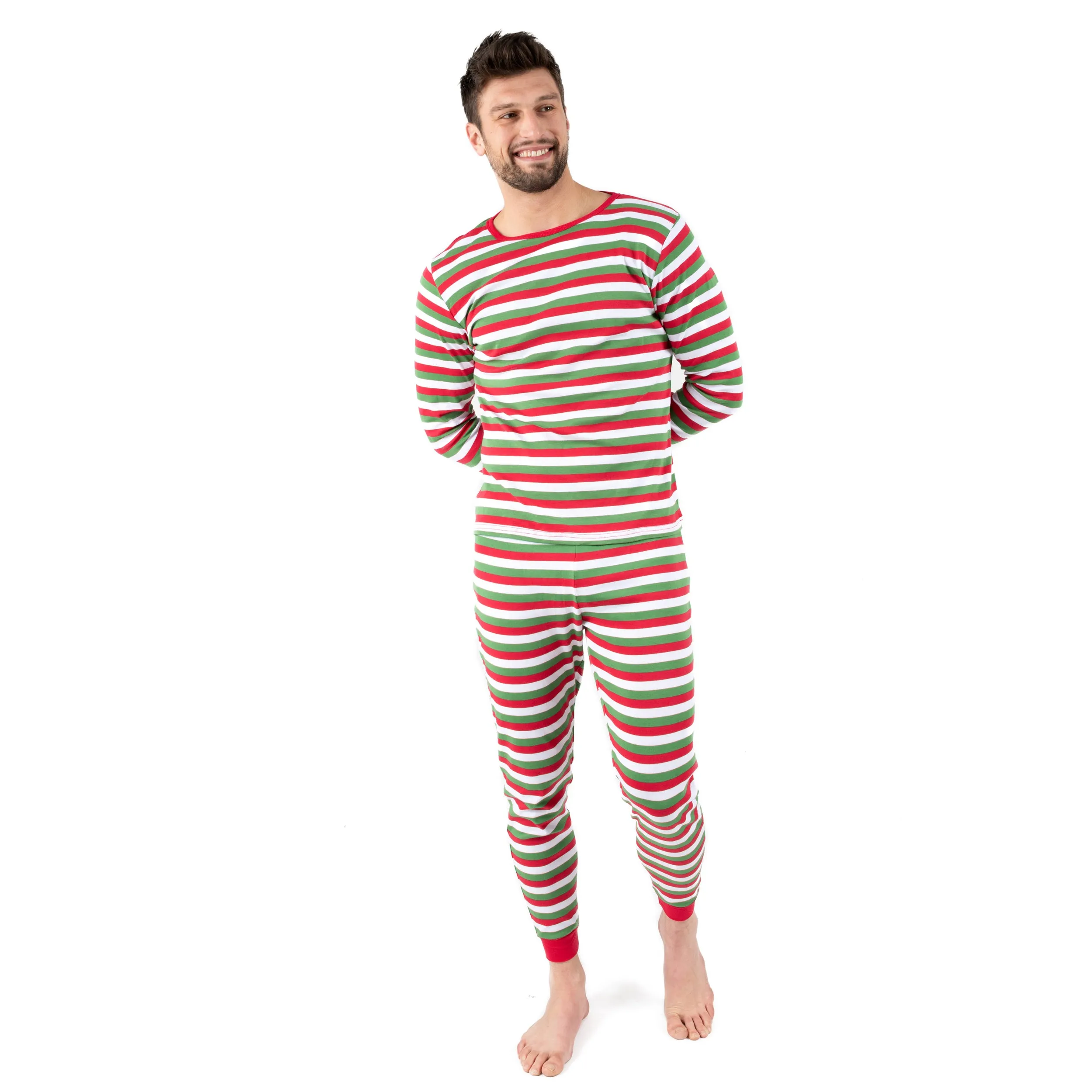Pyjama deux pièces en coton rayé pour homme Noël