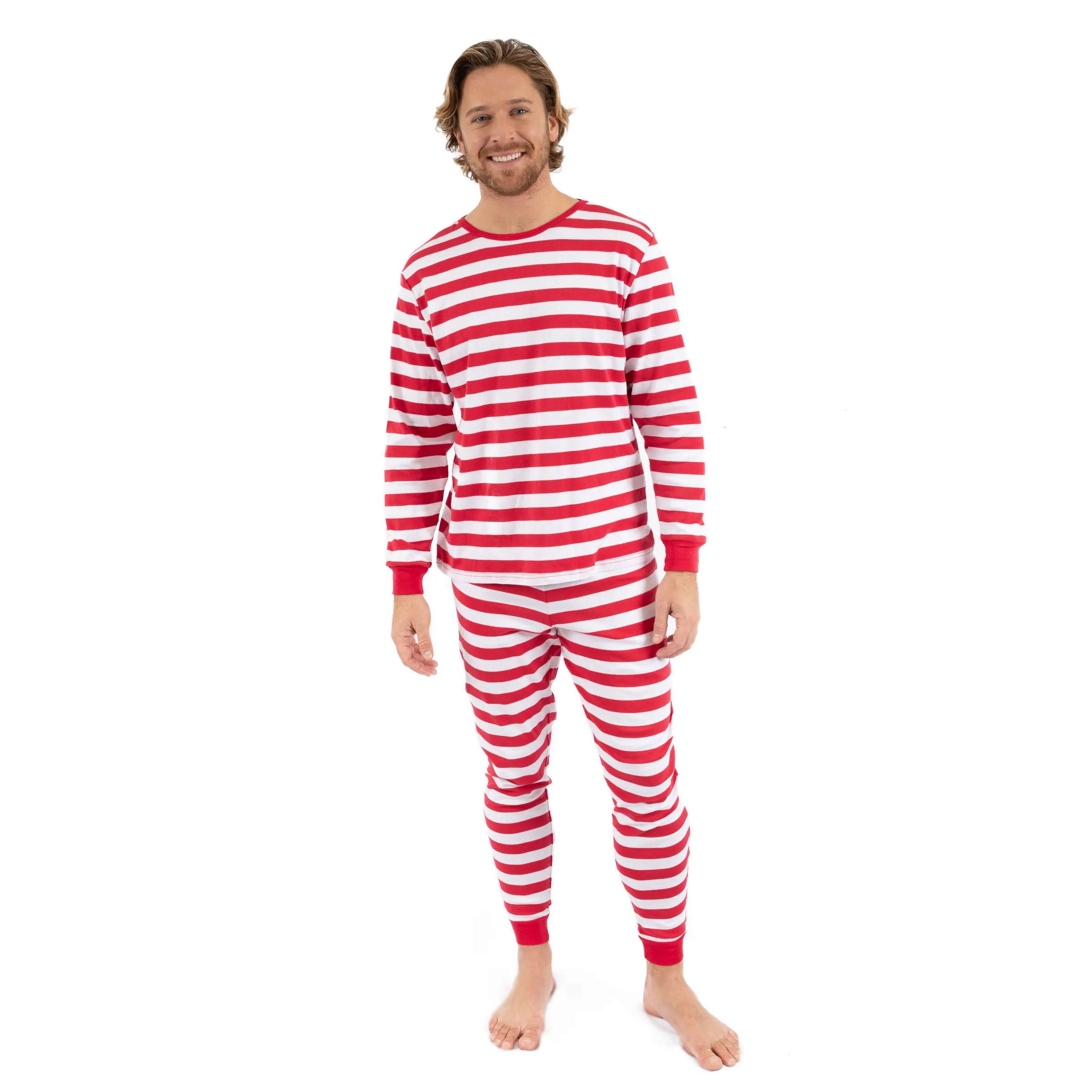 Pyjama deux pièces en coton rayé pour homme Noël