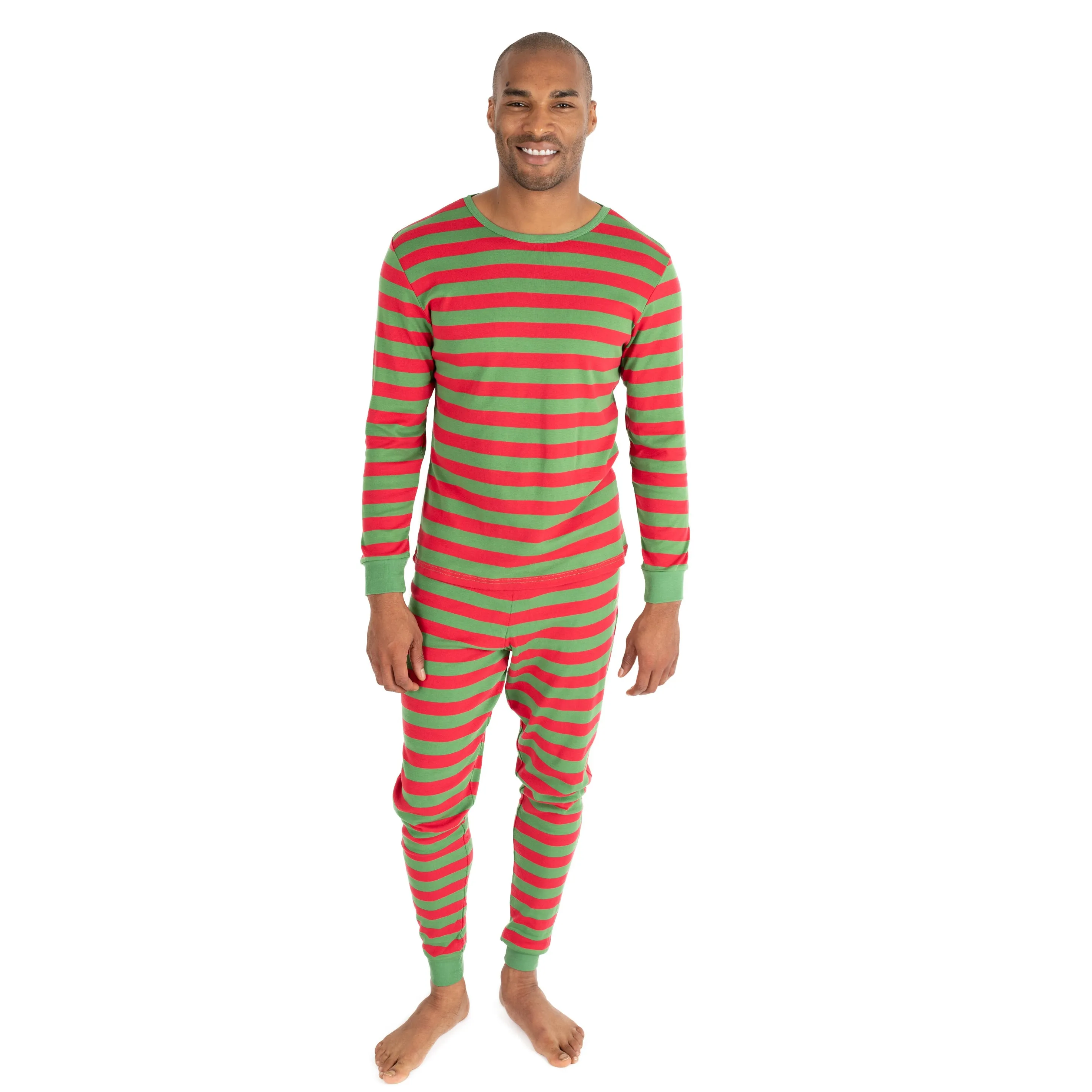 Pyjama deux pièces en coton rayé pour homme Noël