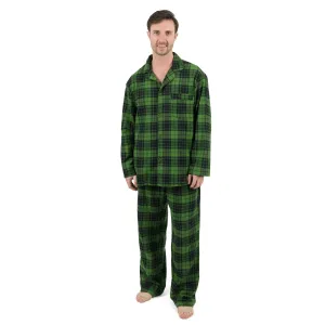 Christmas Mens Two Piece Flannel Pajamas Plaid
