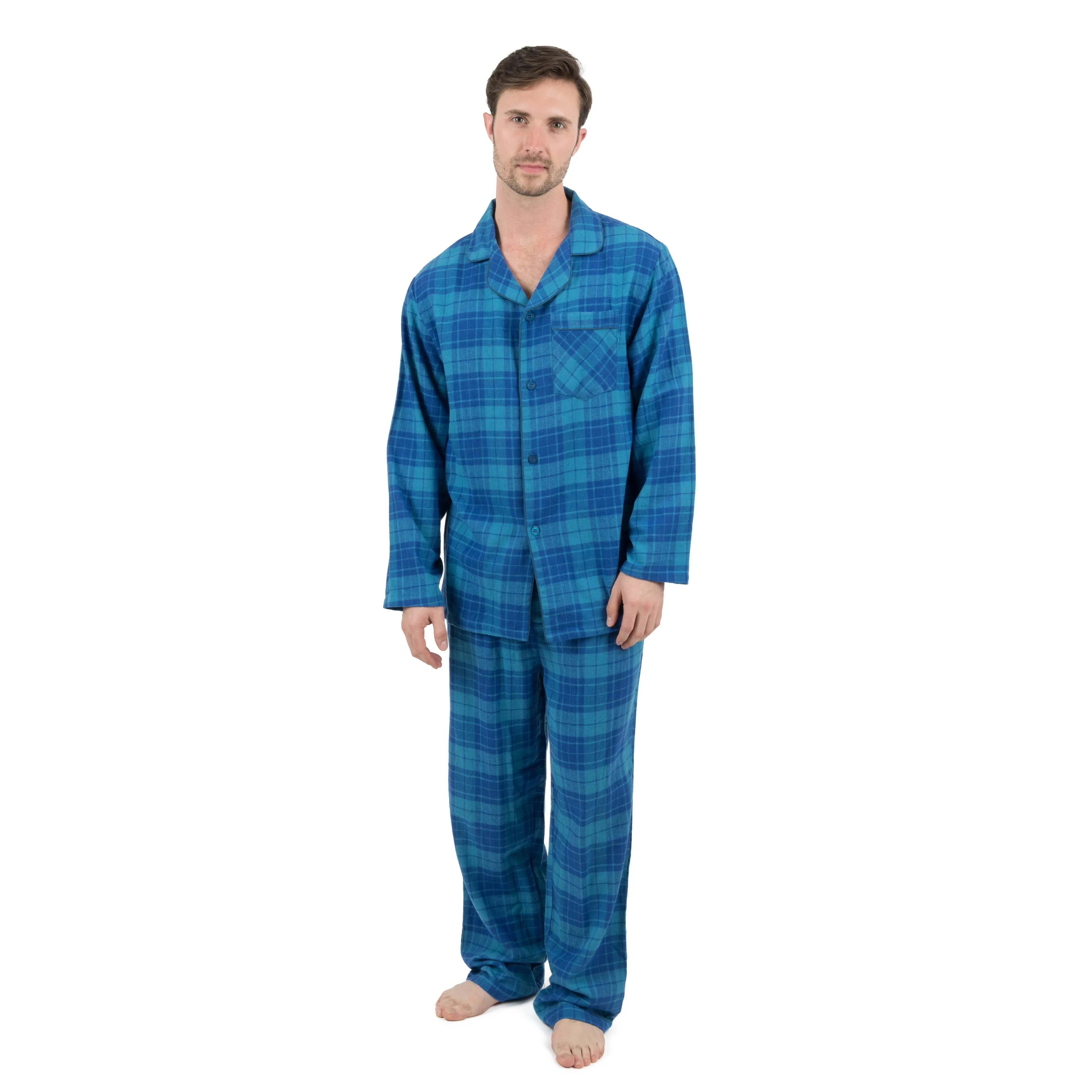 Pyjama deux pièces en flanelle à carreaux pour homme - Noël