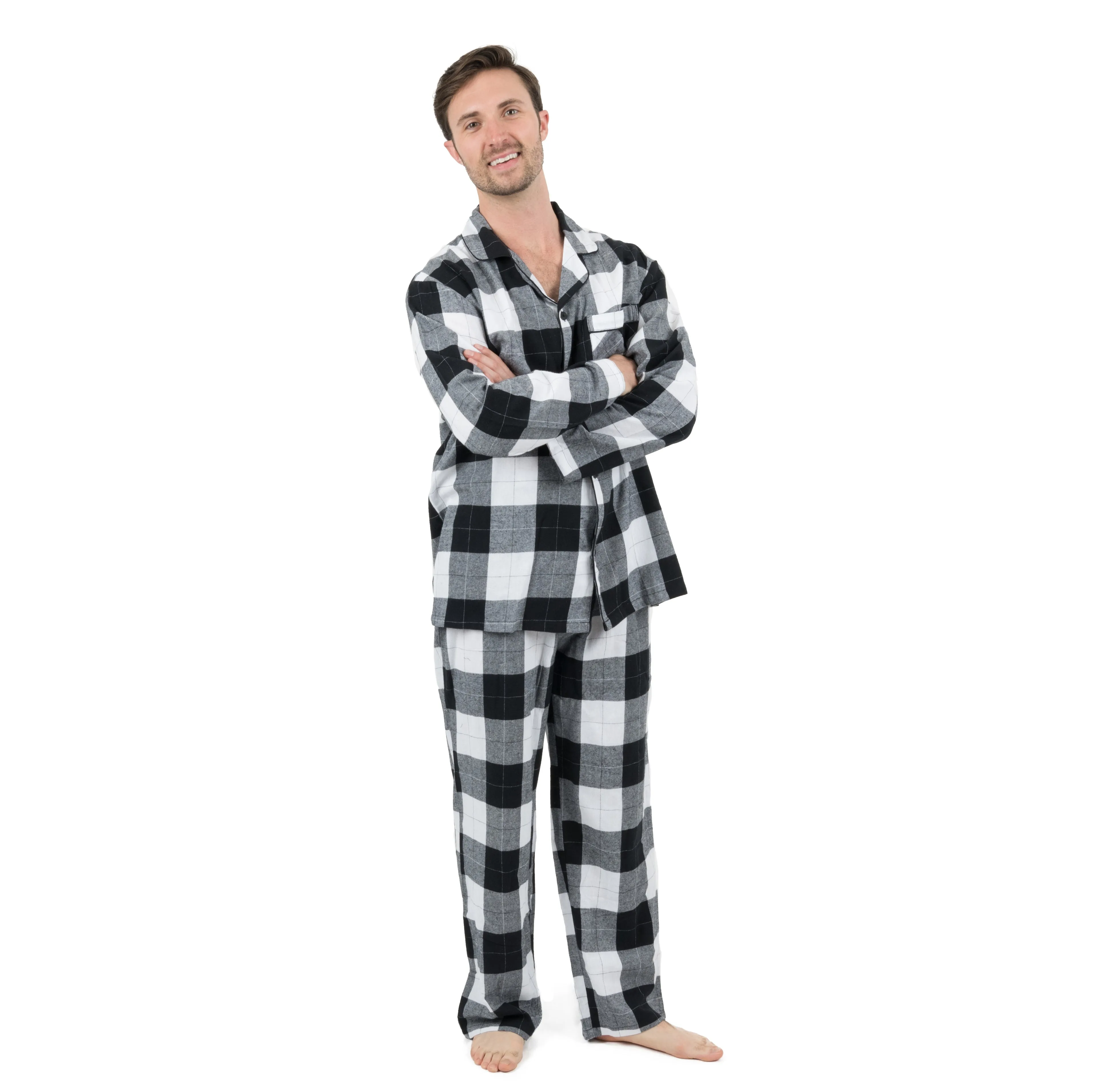 Pyjama deux pièces en flanelle à carreaux pour homme - Noël
