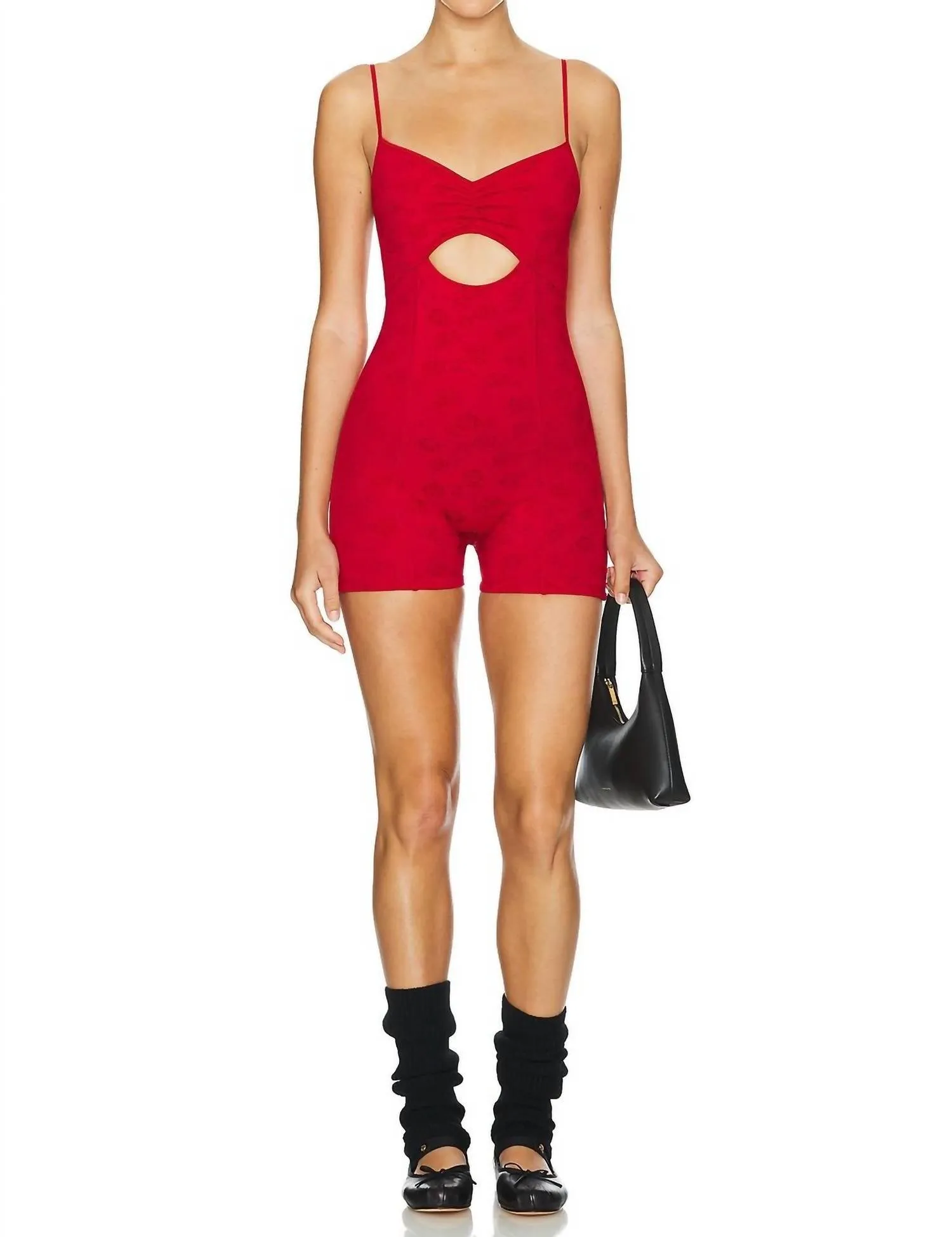 Clara Shine Combinaison Jacquard En Rouge