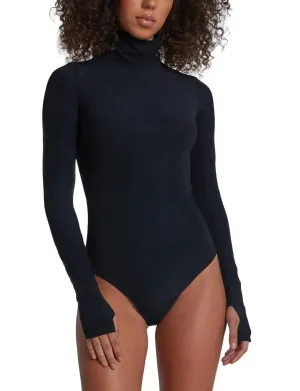 Classic Turtleneck Bodysuit In Black
