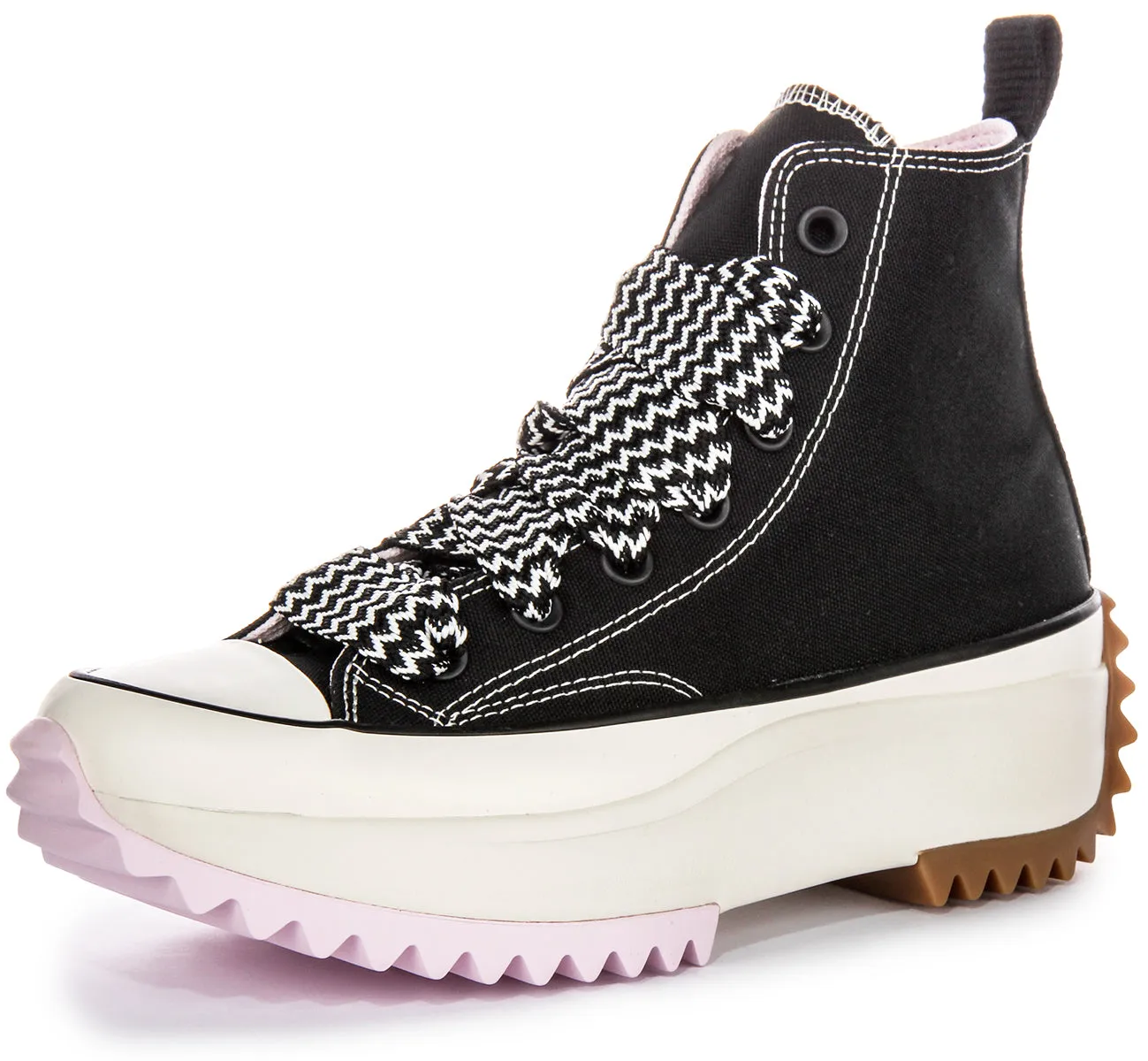 Converse Runstar Hike A10435C En Noir Et Rose Chaussures Converse